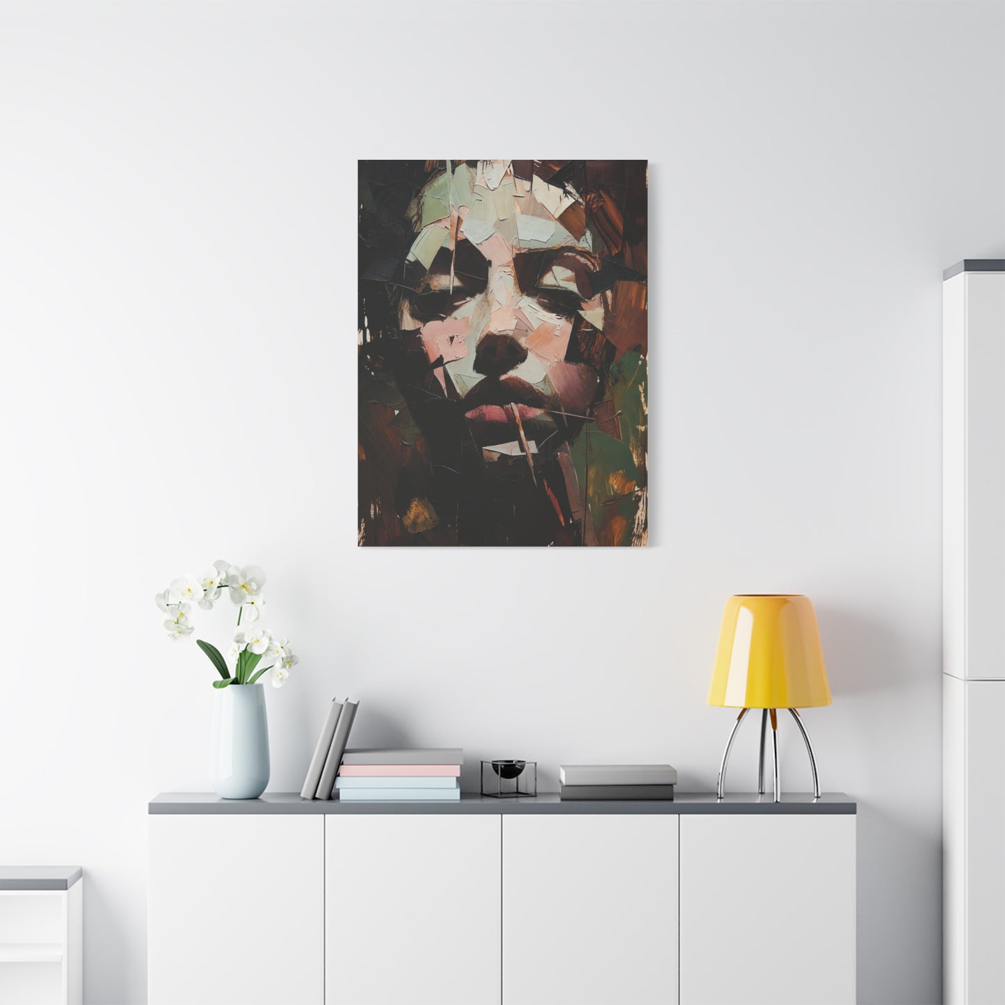 Abstract Portrait Matte Stretched Canvas (1.25") — Contemporary Textured Face Art