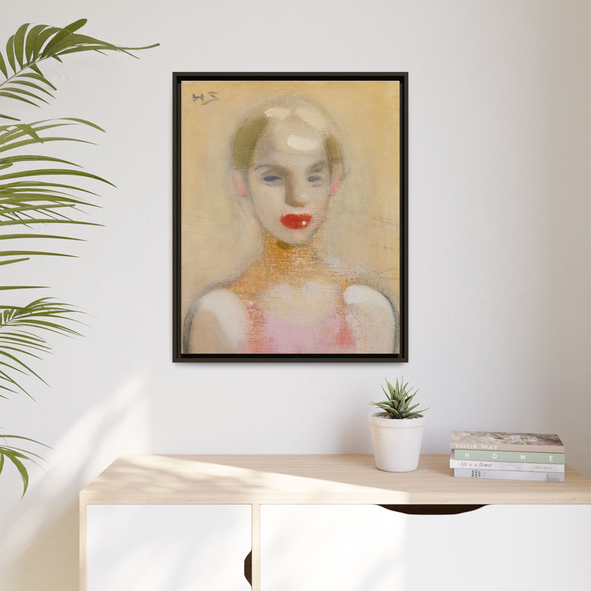 Circus Girl by Helene Schjerfbeck Framed Matte Canvas Portrait Art Print