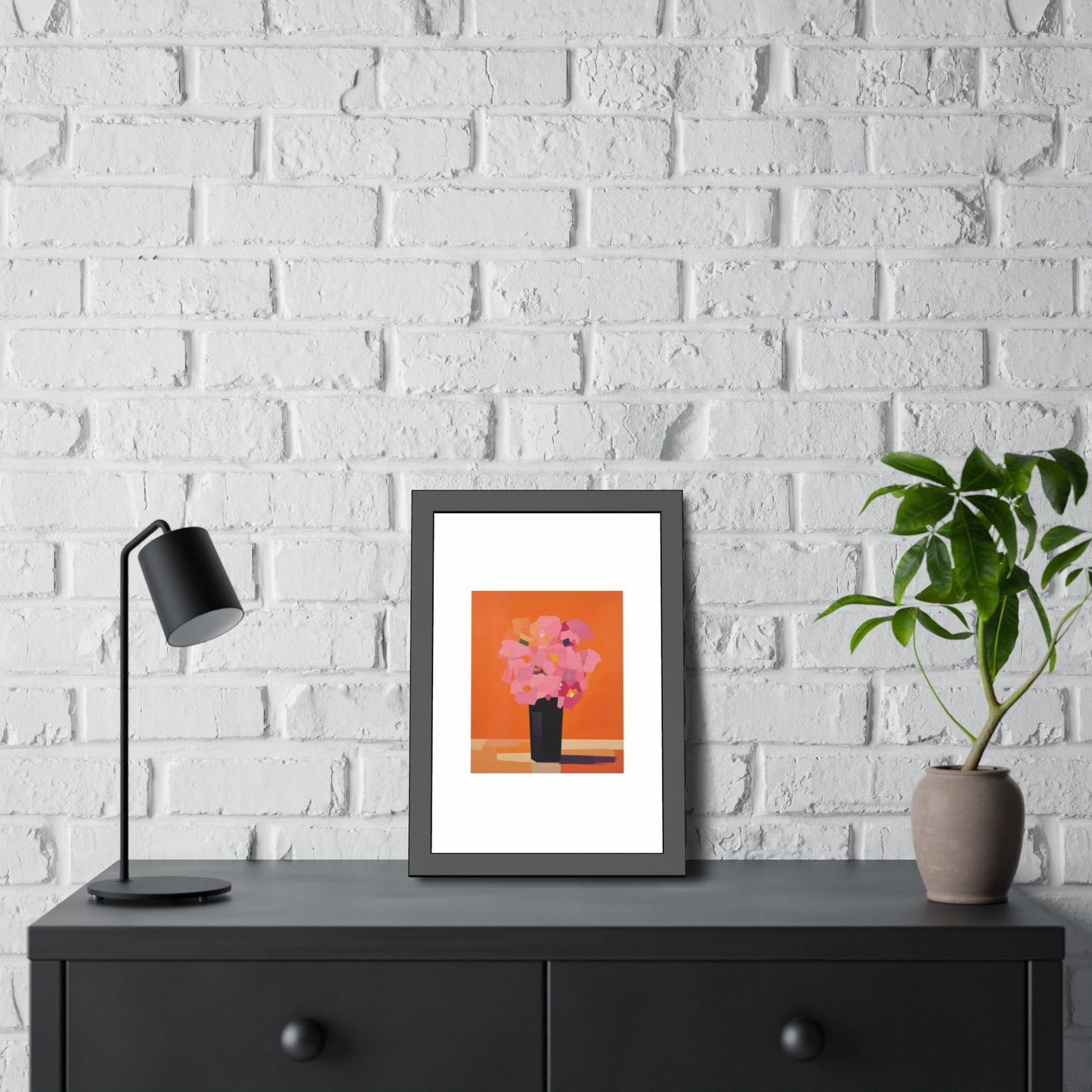 Floral Still Life Framed Poster — Pink Bouquet Art Print