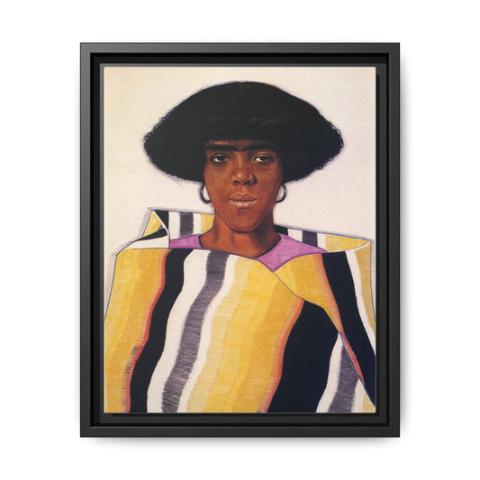 Portrait of an African American Woman by Winold Reiss Framed Matte Canvas Portrait