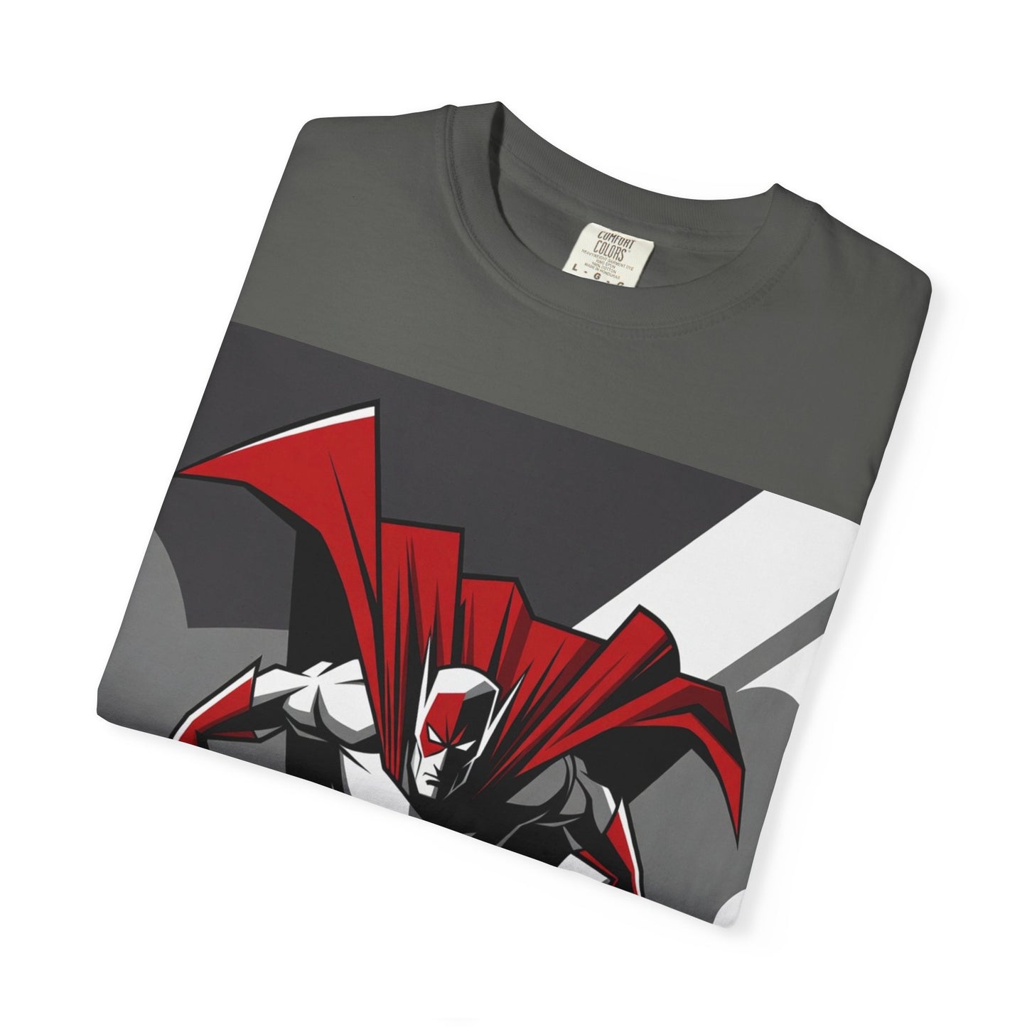 Superhero Action T-Shirt — Red Cape Comic Graphic Tee
