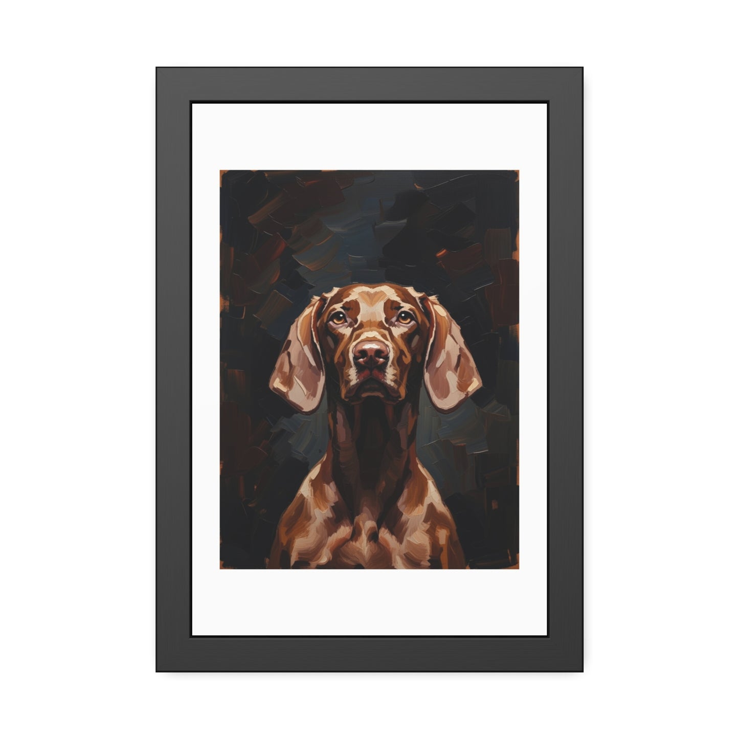 Chocolate Vizsla Dog Framed Paper Posters