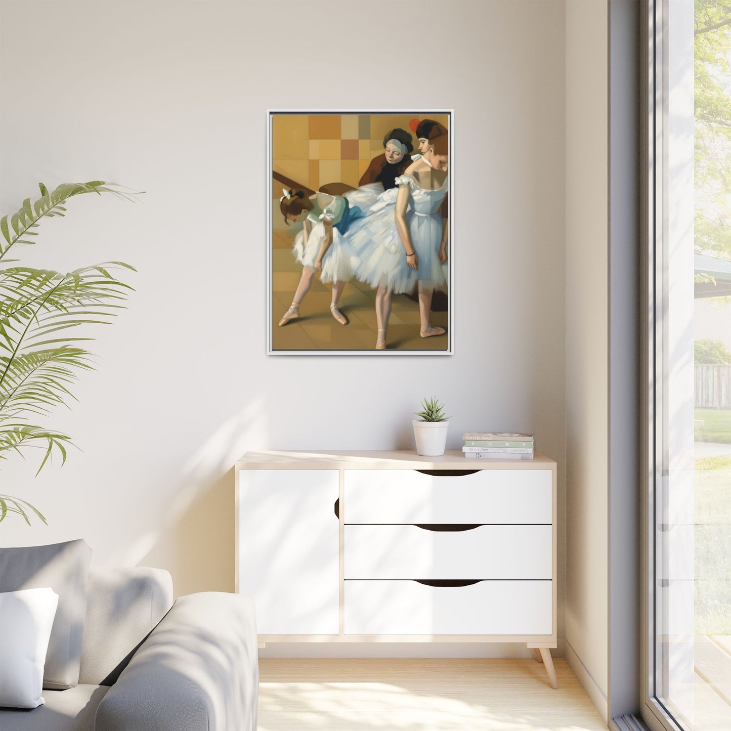 Ballet Dancers Matte Framed Canvas – Impressionist Dance Wall Art
