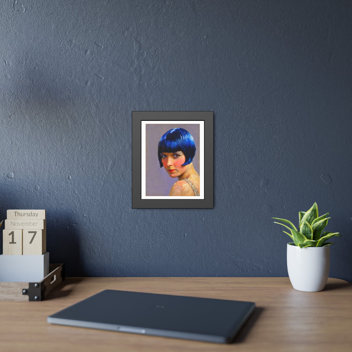 Blue Bob Portrait Framed Poster