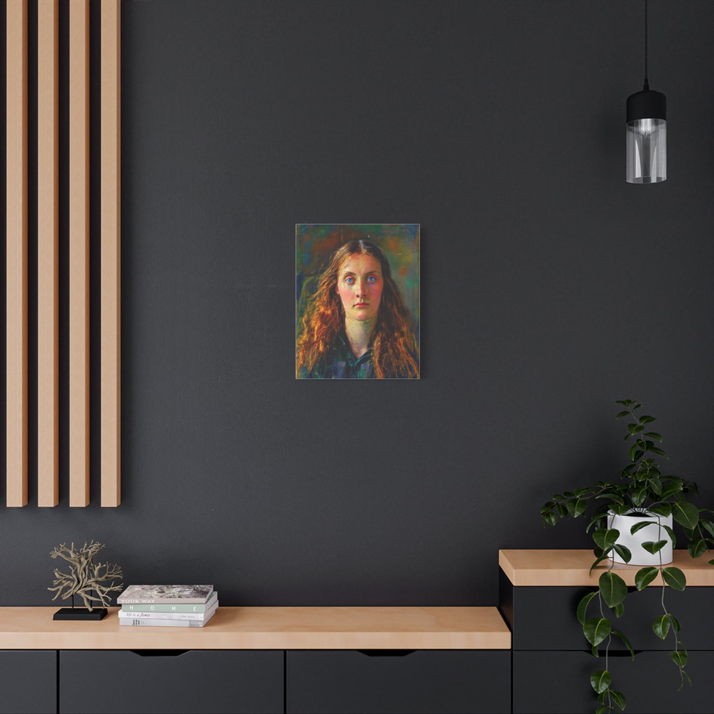Portrait Canvas Print — Victorian Woman Oil Painting on Stretched Matte Canvas