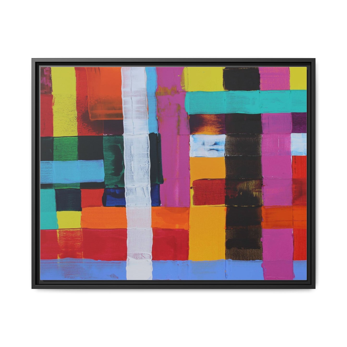 Farbfeld Malerei (Acryl) by Unknown Artist Matte Framed Canvas Wall Art Print