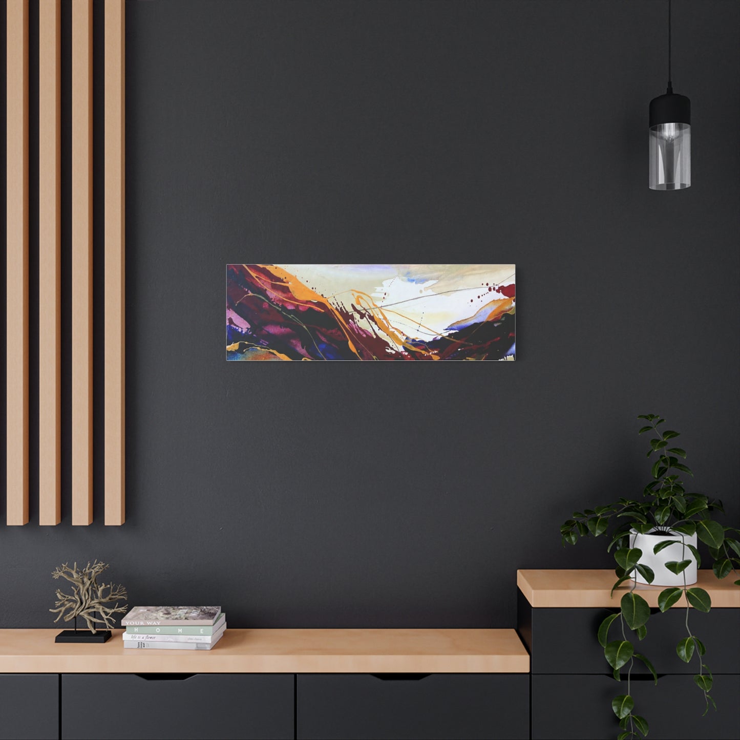 Abstract Color Flow Matte Stretched Canvas – Vibrant Modern Wall Art
