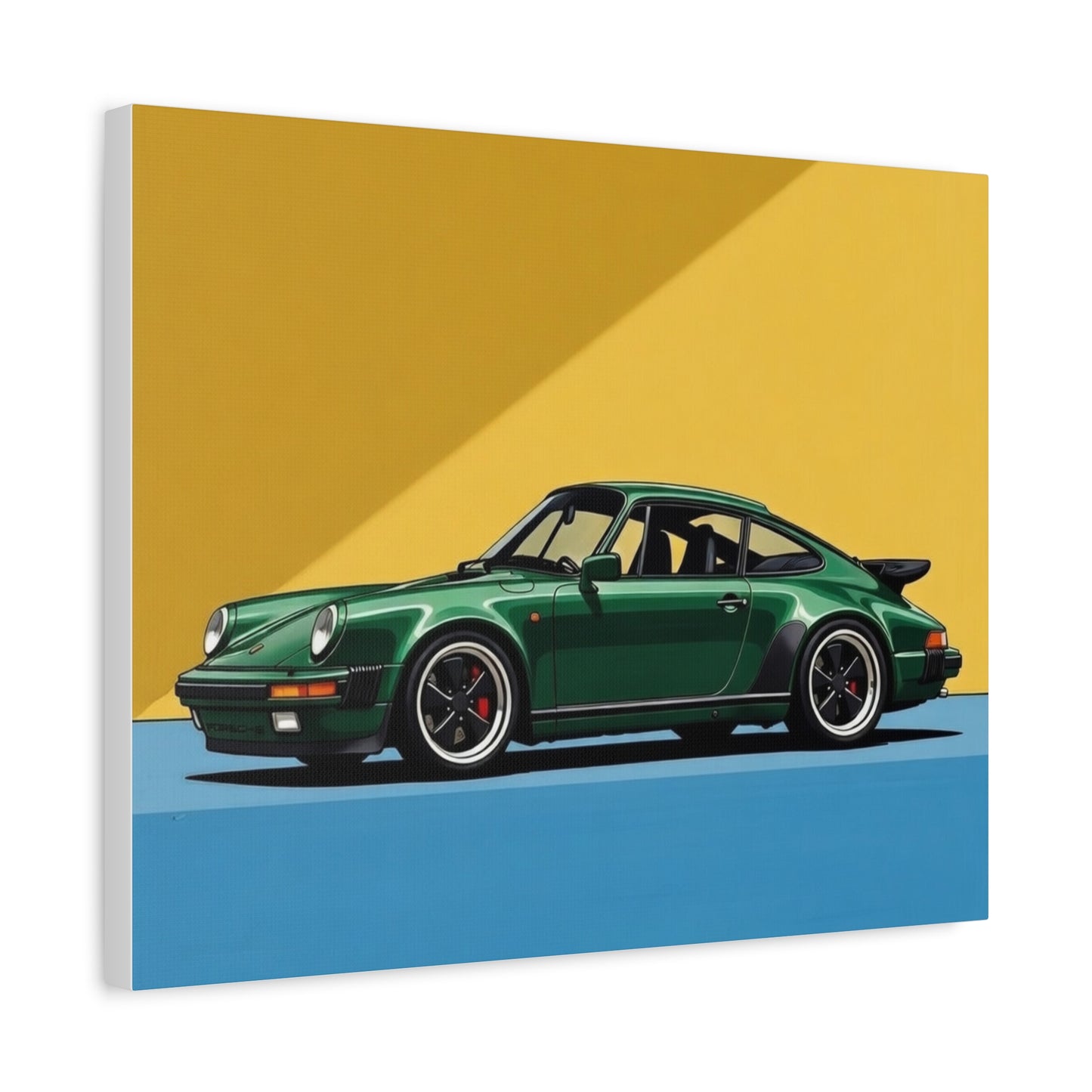 Vintage Green Porsche Art Print - Matte Stretched Canvas