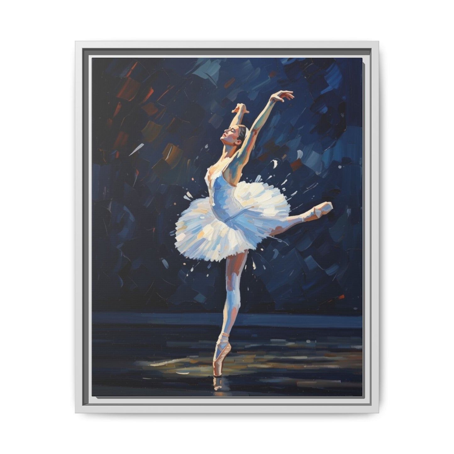Ballerina Ballet Canvas Print — Framed Matte Wall Art