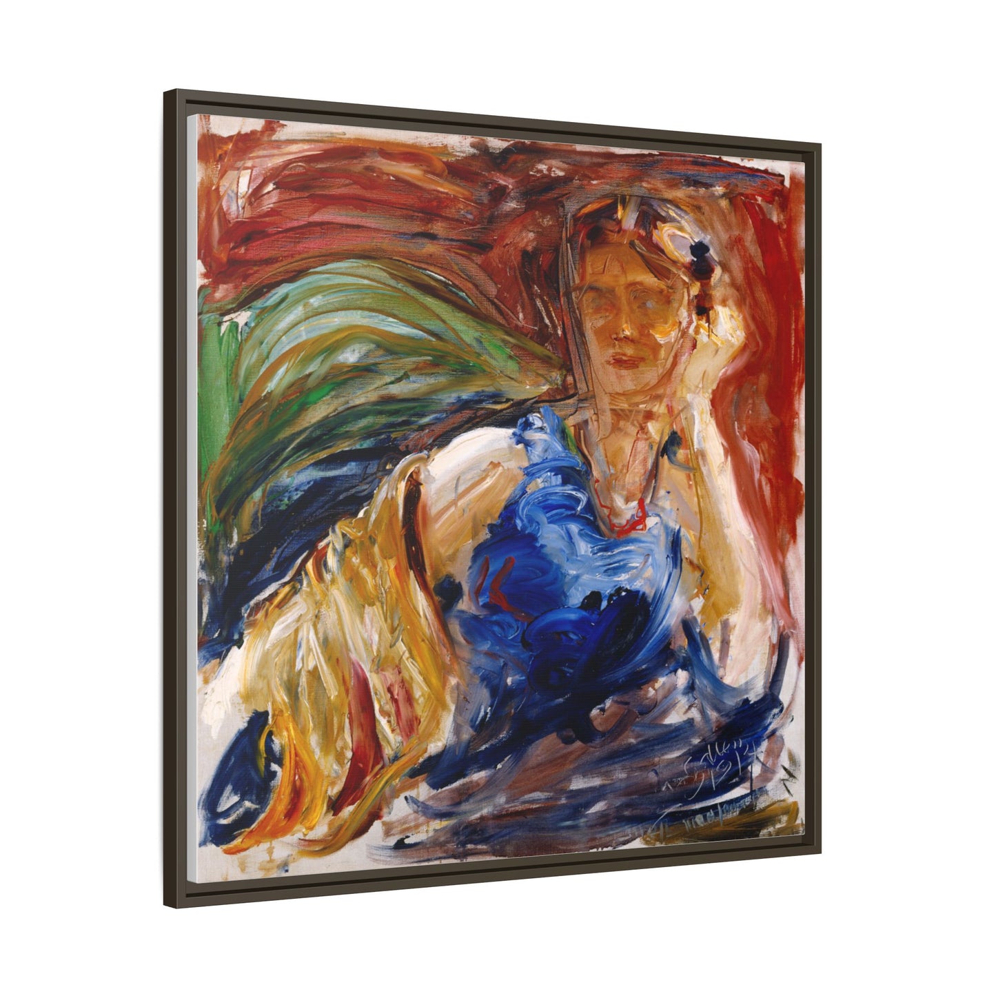 Portrait of hyllis Sjostrom by Akseli Gallen-Kallela Canvas Matte Framed Wall Art Print