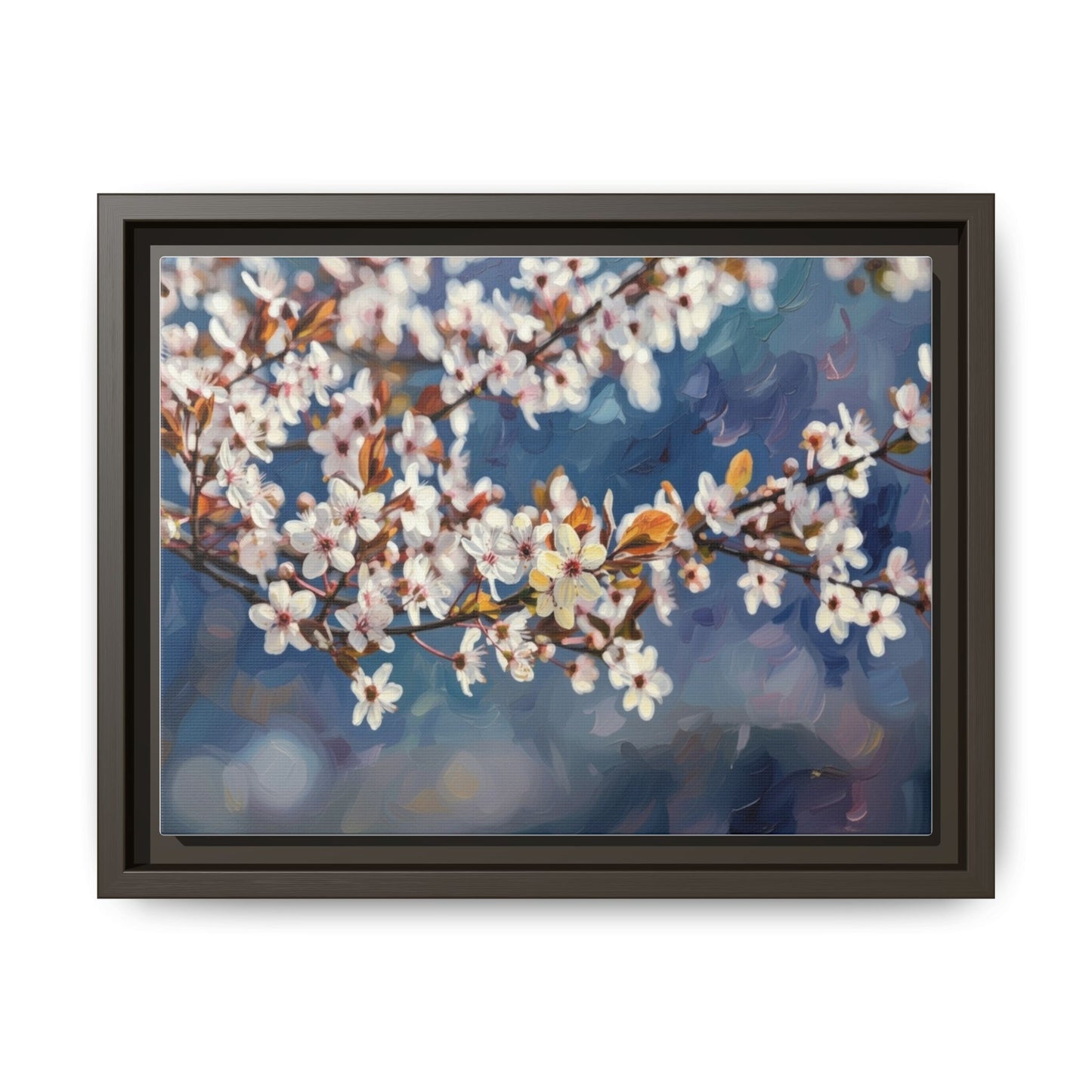 Framed Matte Canvas Print — Cherry Blossom Branch Wall Art