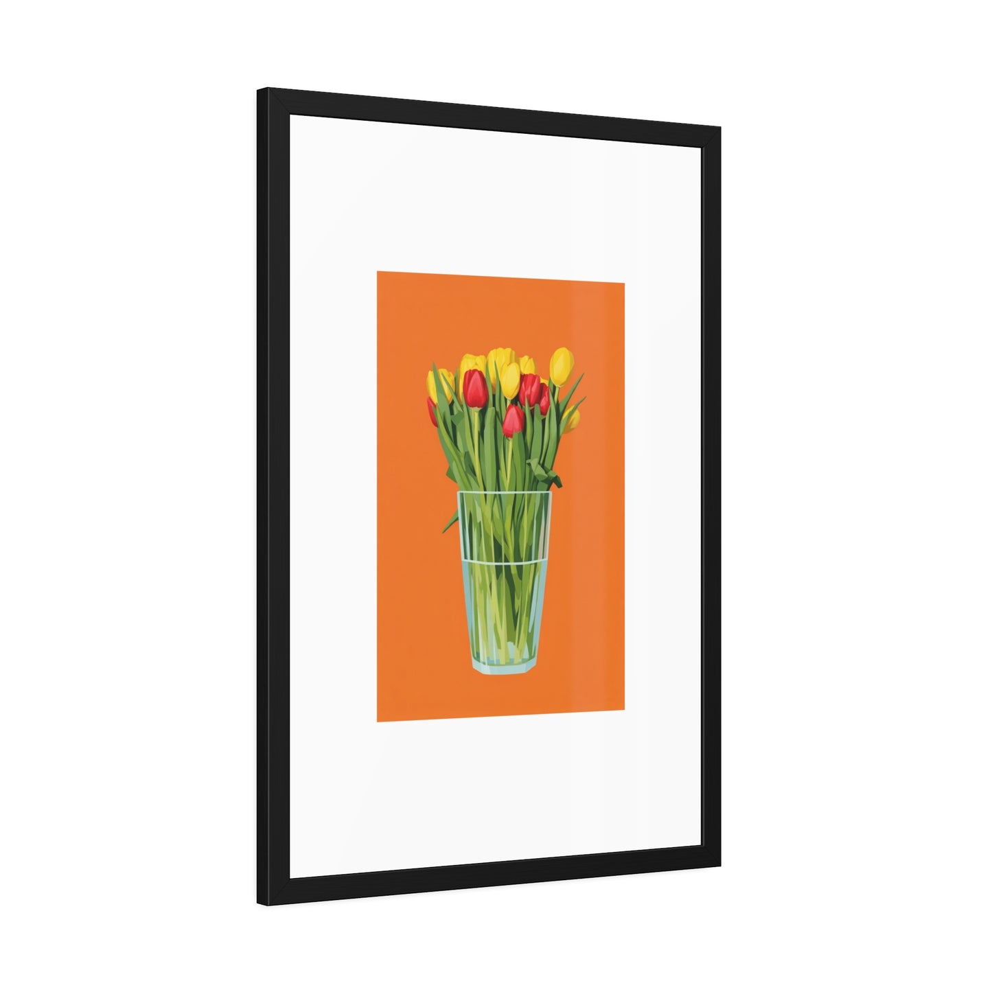 Framed Poster — Colorful Tulip Vase Wall Art (Spring Floral Print)