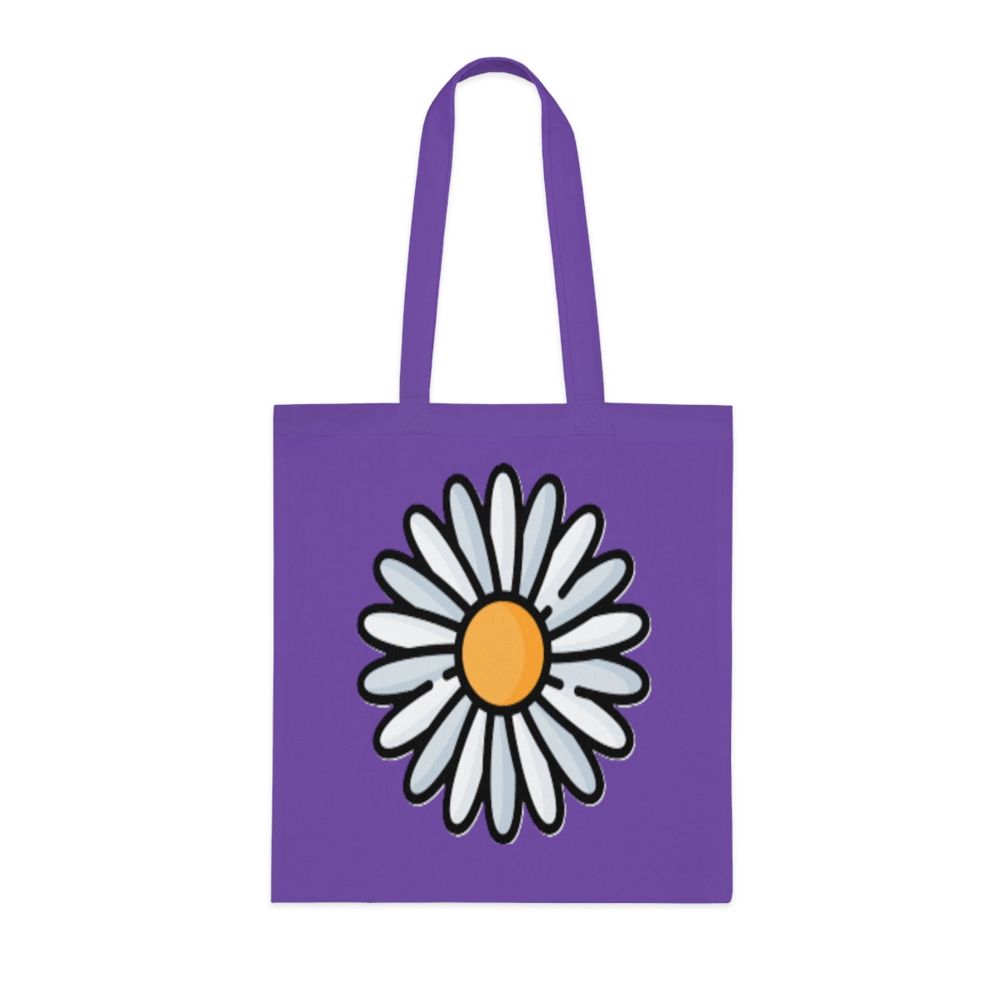 Daisy Print Cotton Tote Bag – Cute Floral Market Tote