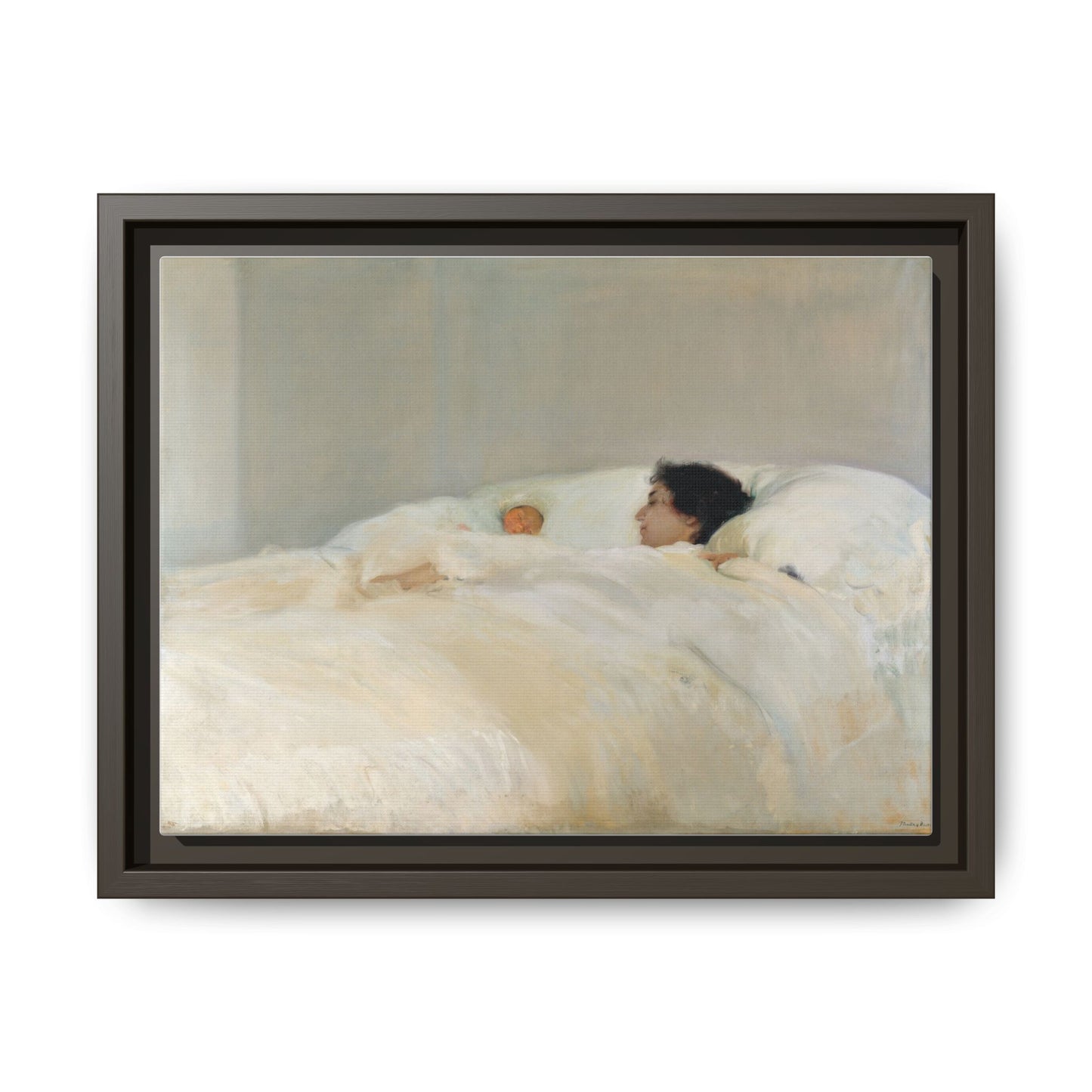Mother by Joaquin Sorolla y Bastida Framed Matte Canvas Wall Art Print