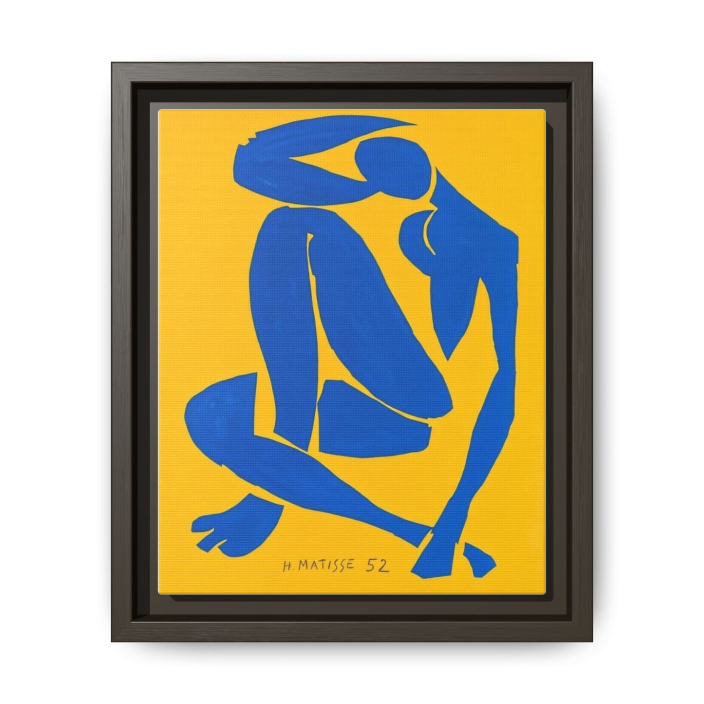 Abstract Blue Nude Matte Canvas Wall Art, Framed