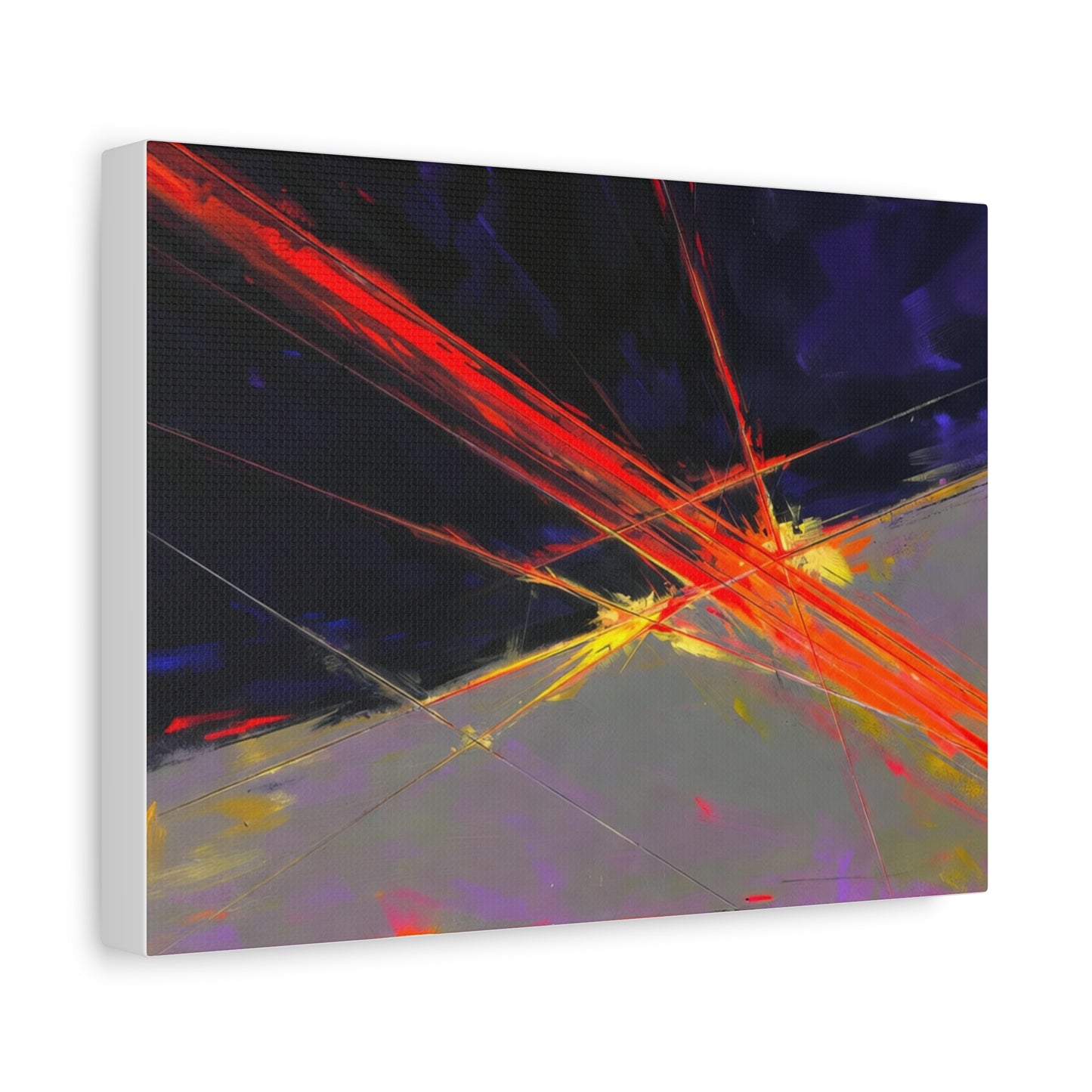 Abstract Red Streaks Matte Canvas Print — Modern Geometric Wall Art