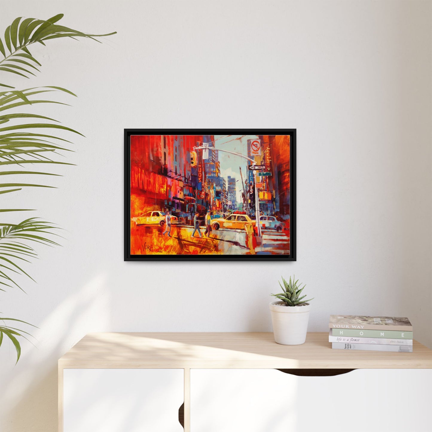 New York 7th AV attributed to Voke Framed Matte Canvas – Art Print