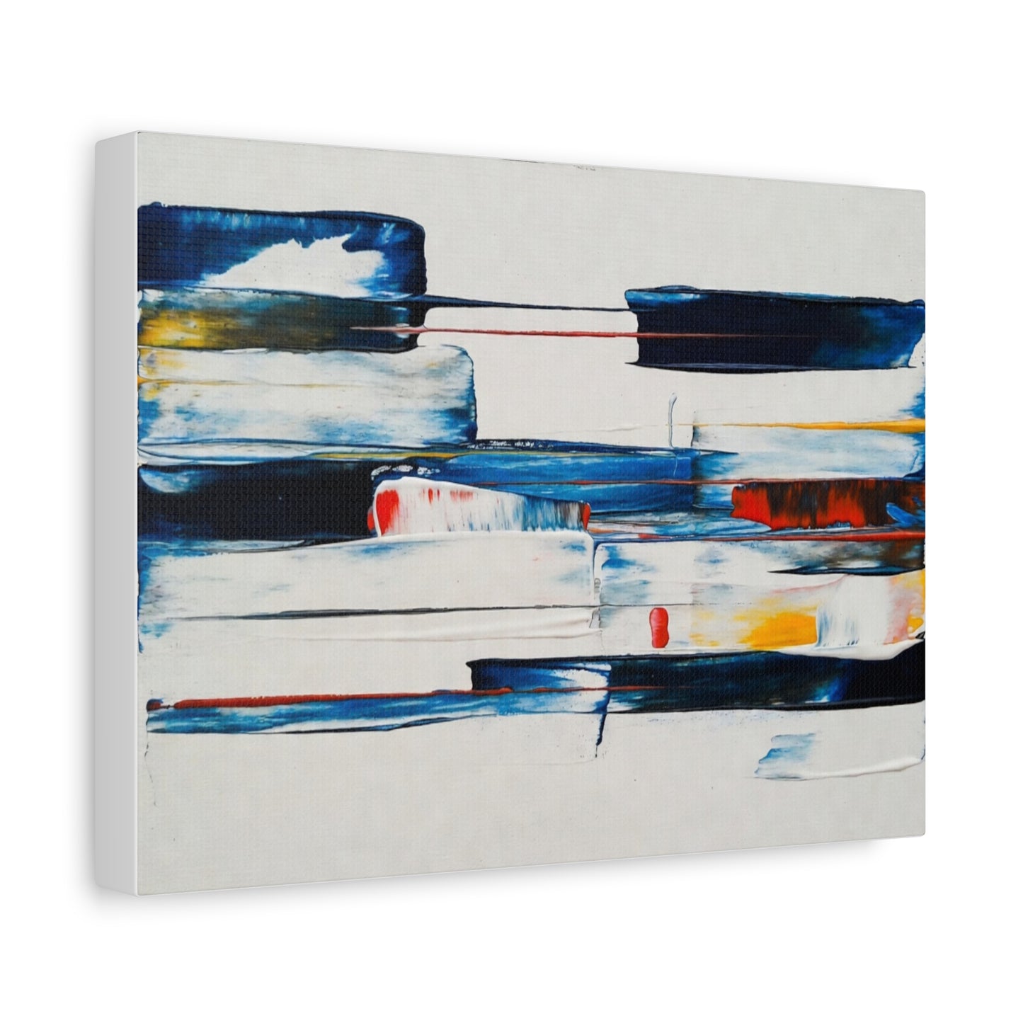 Abstract Blue Brushstroke Canvas Wall Art — Modern Stretched Matte Canvas