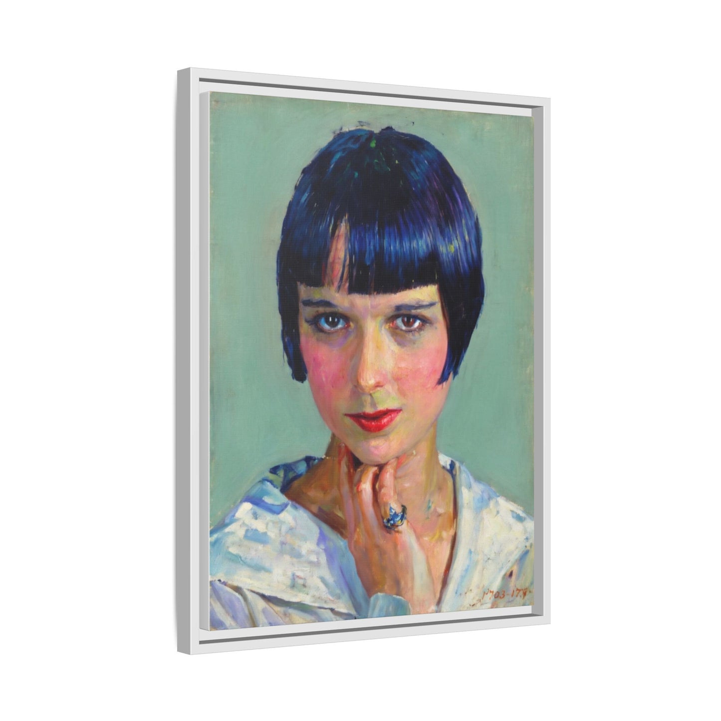 Framed Matte Canvas Portrait Print — Vintage Flapper Woman