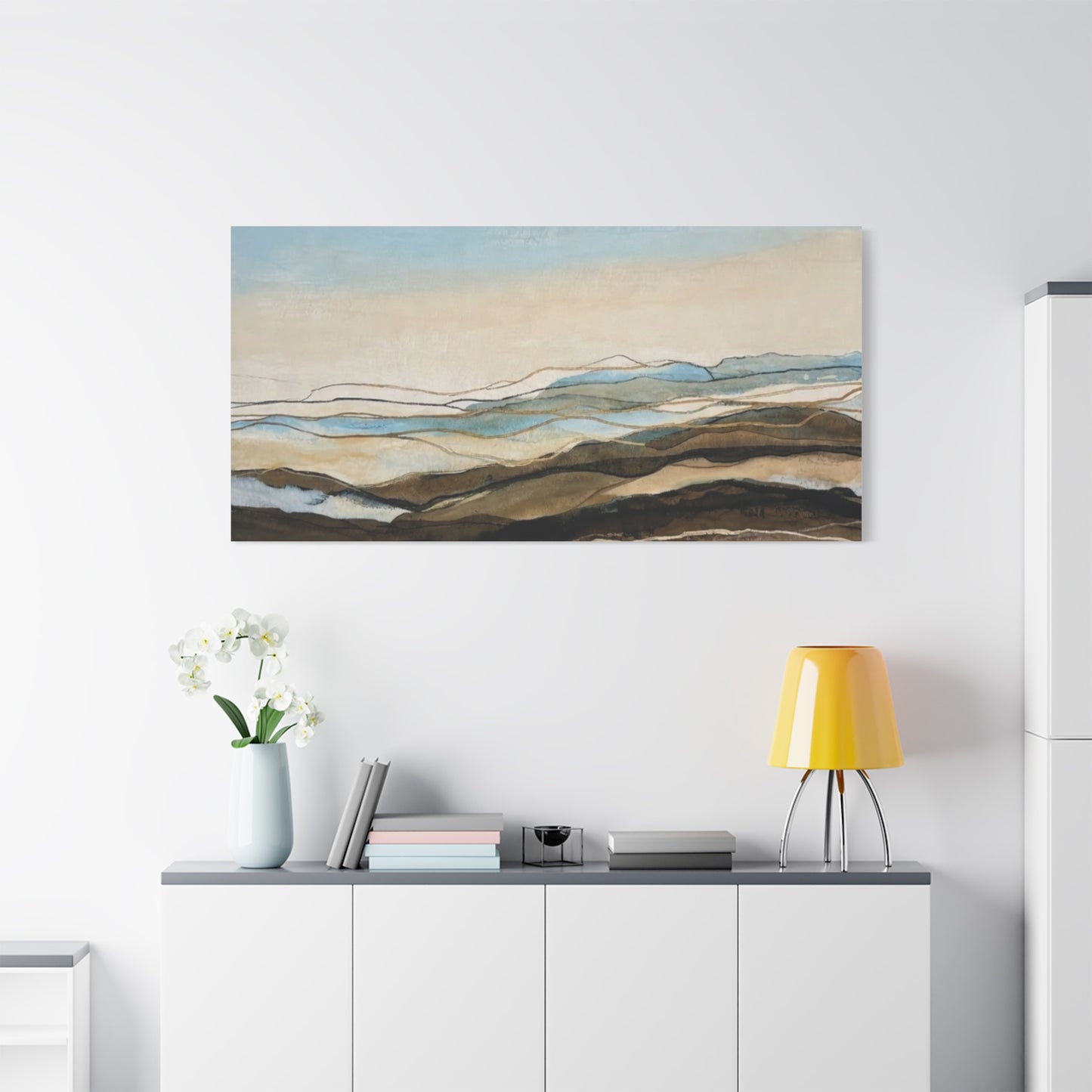 Abstract Coastal Landscape Matte Canvas – Stretched Wall Art