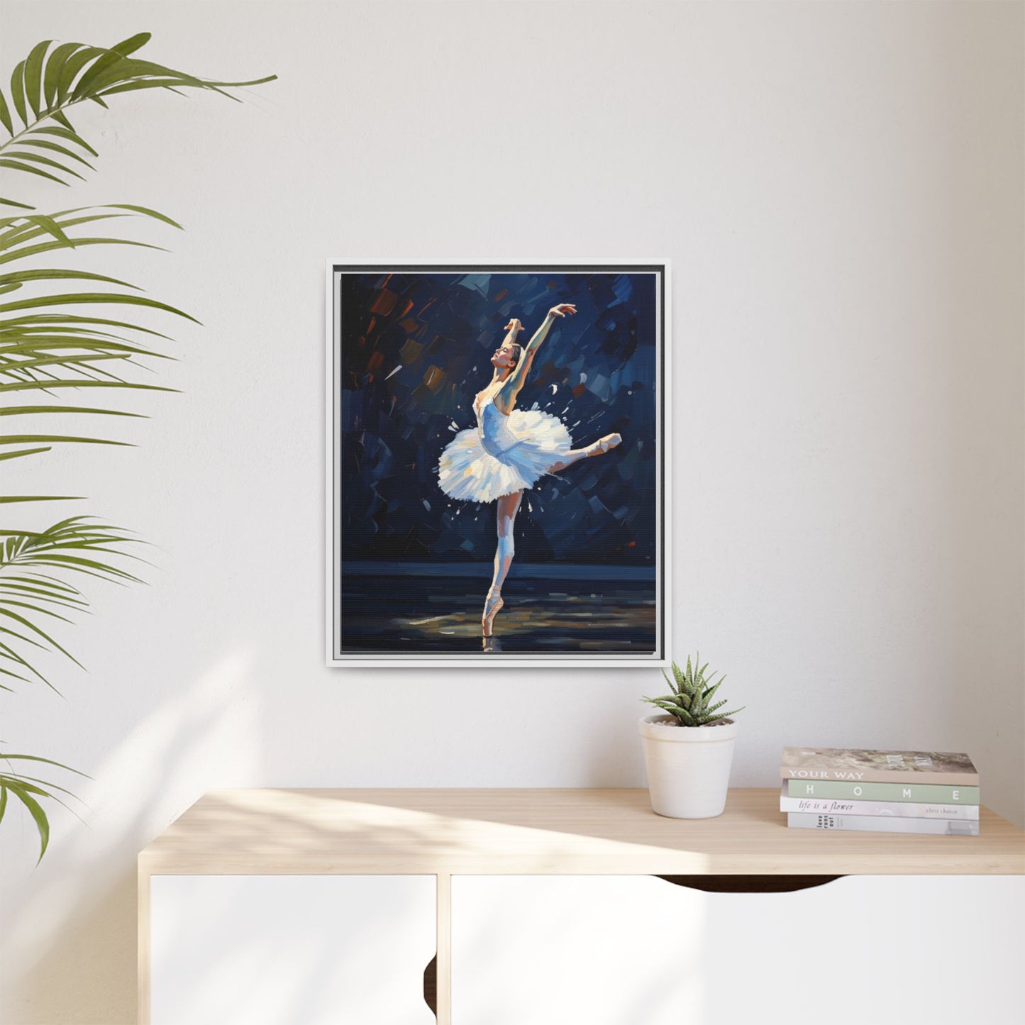 Ballerina Ballet Canvas Print — Framed Matte Wall Art