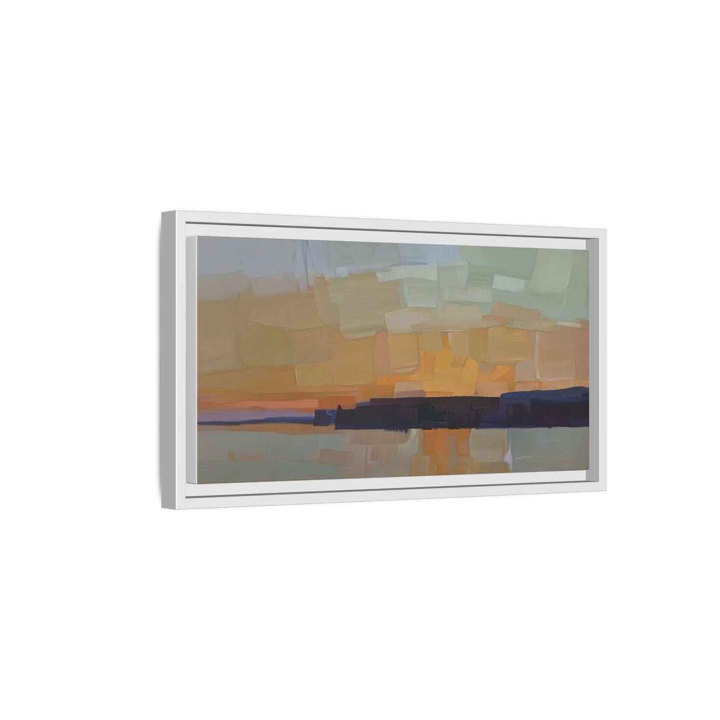 Framed Matte Canvas Sunset Abstract Landscape Art Print