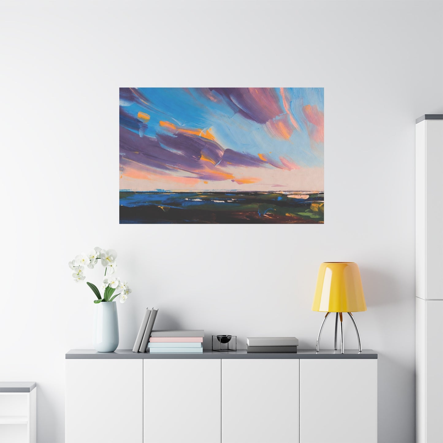 Abstract Coastal Sunset Canvas Print — Matte Stretched Wall Art