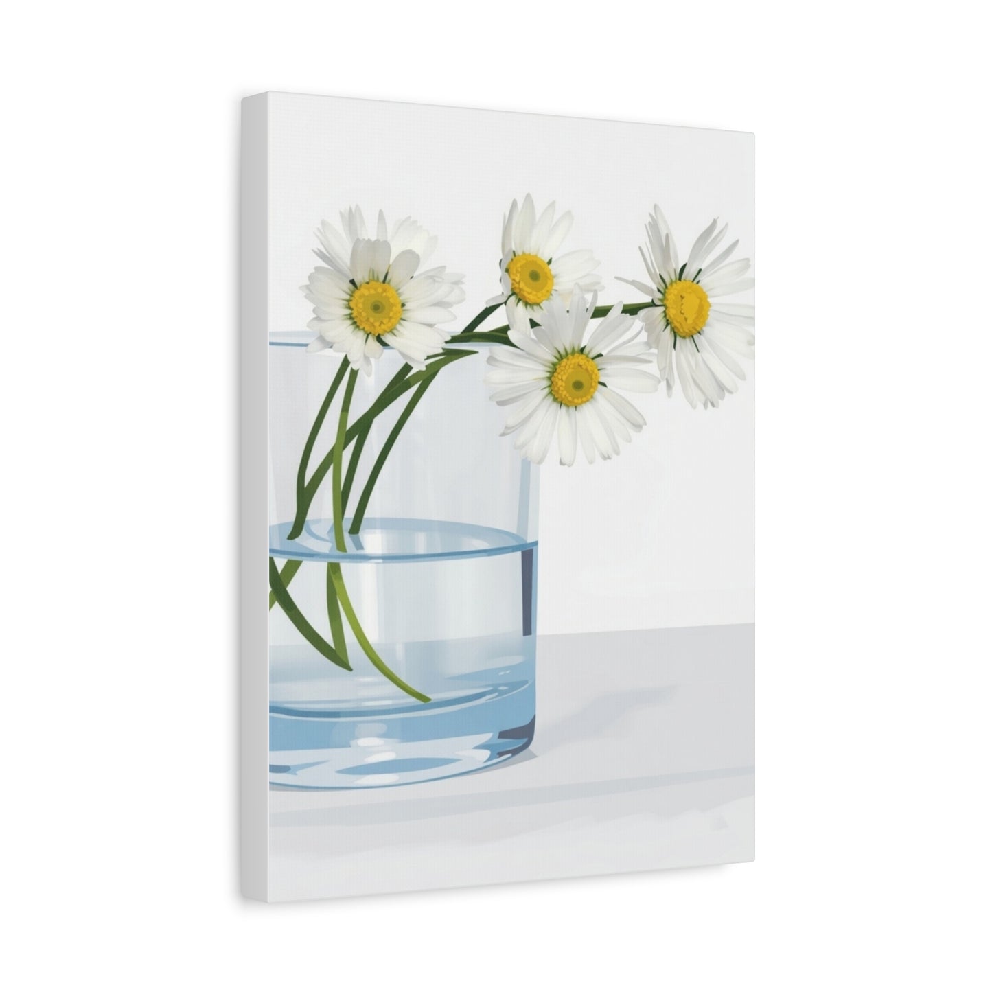 Daisy Glass Vase Canvas Print — Matte Stretched Wall Art