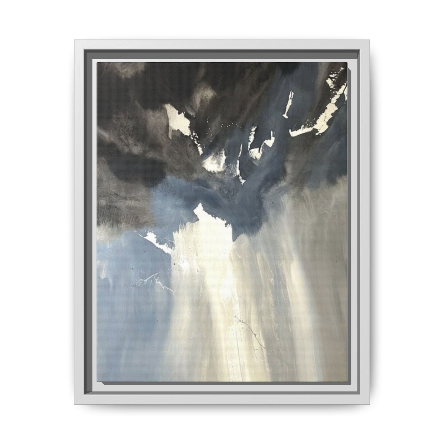 Framed Matte Canvas Art — Moody Abstract Sky Painting