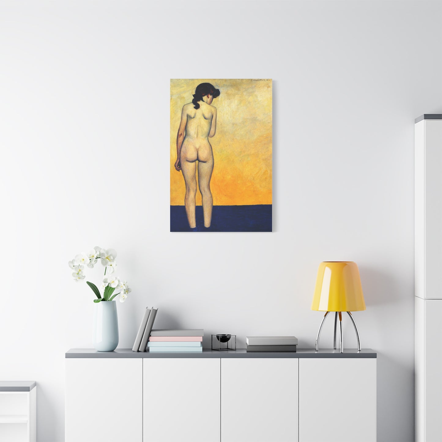 Adolescente entrant dans l'eau by Félix Vallotton  Matte Stretched Wall Art Print