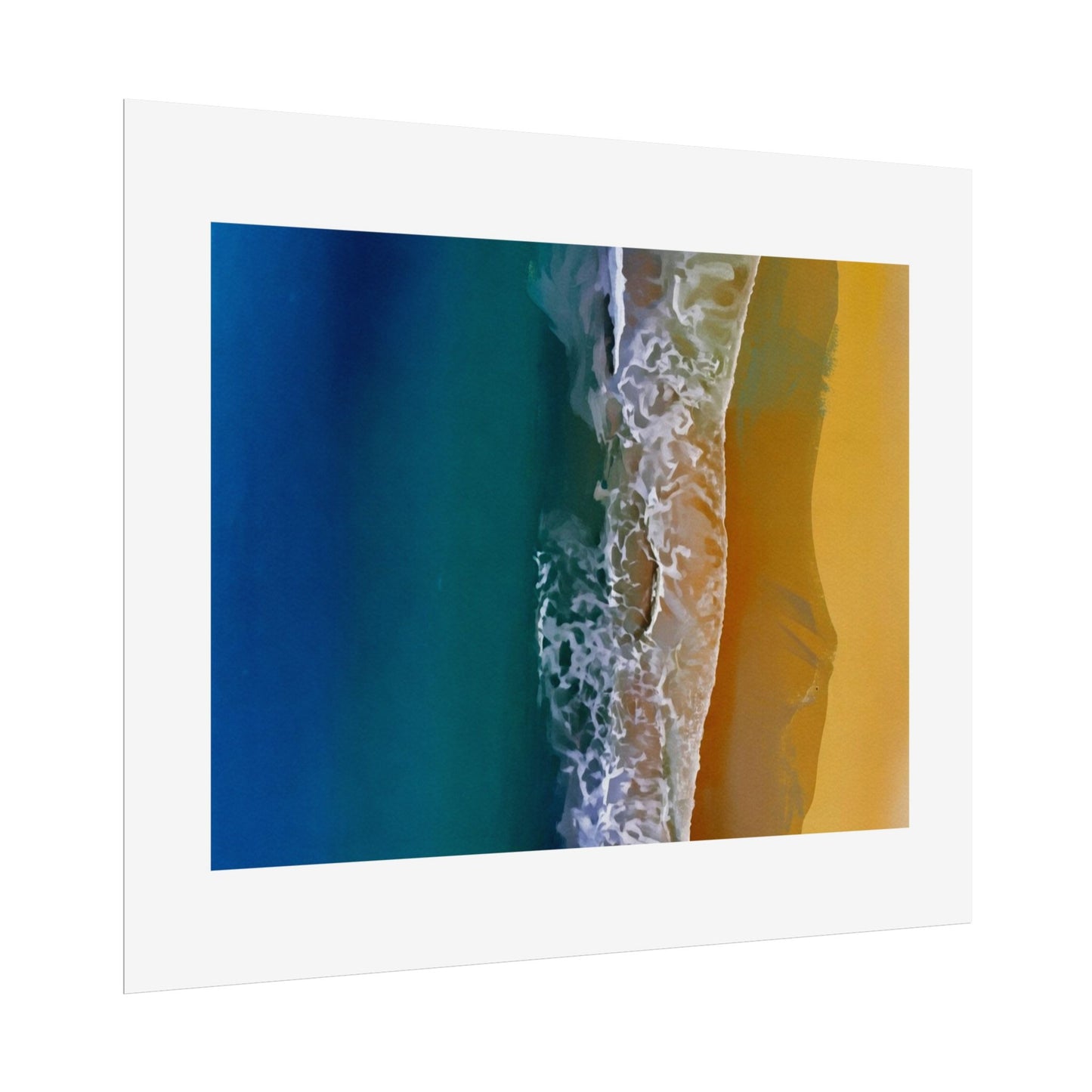 Ocean Shore Aerial Rolled Poster — Beach Print Wall Art