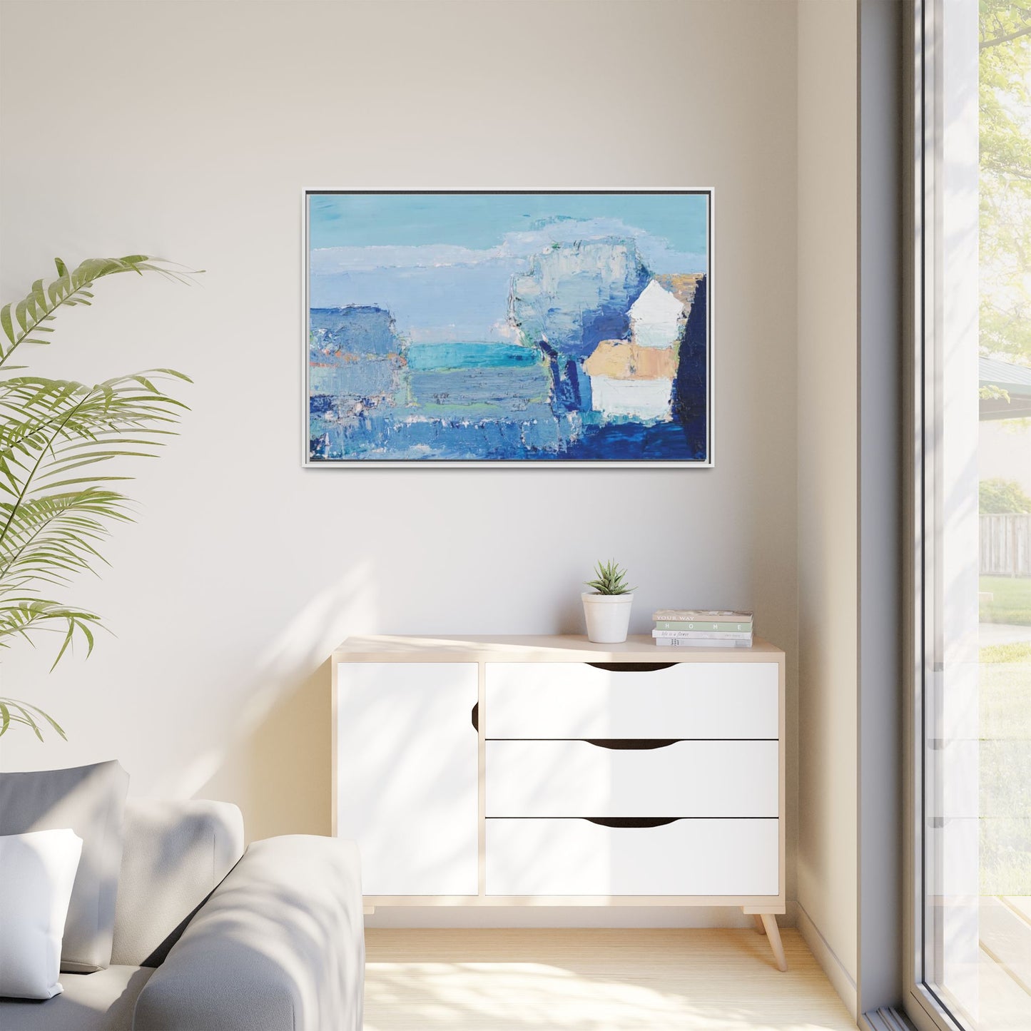 Paysage de Provence by Nicolas de Staël Framed Matte Canvas Seascape Wall Art Print