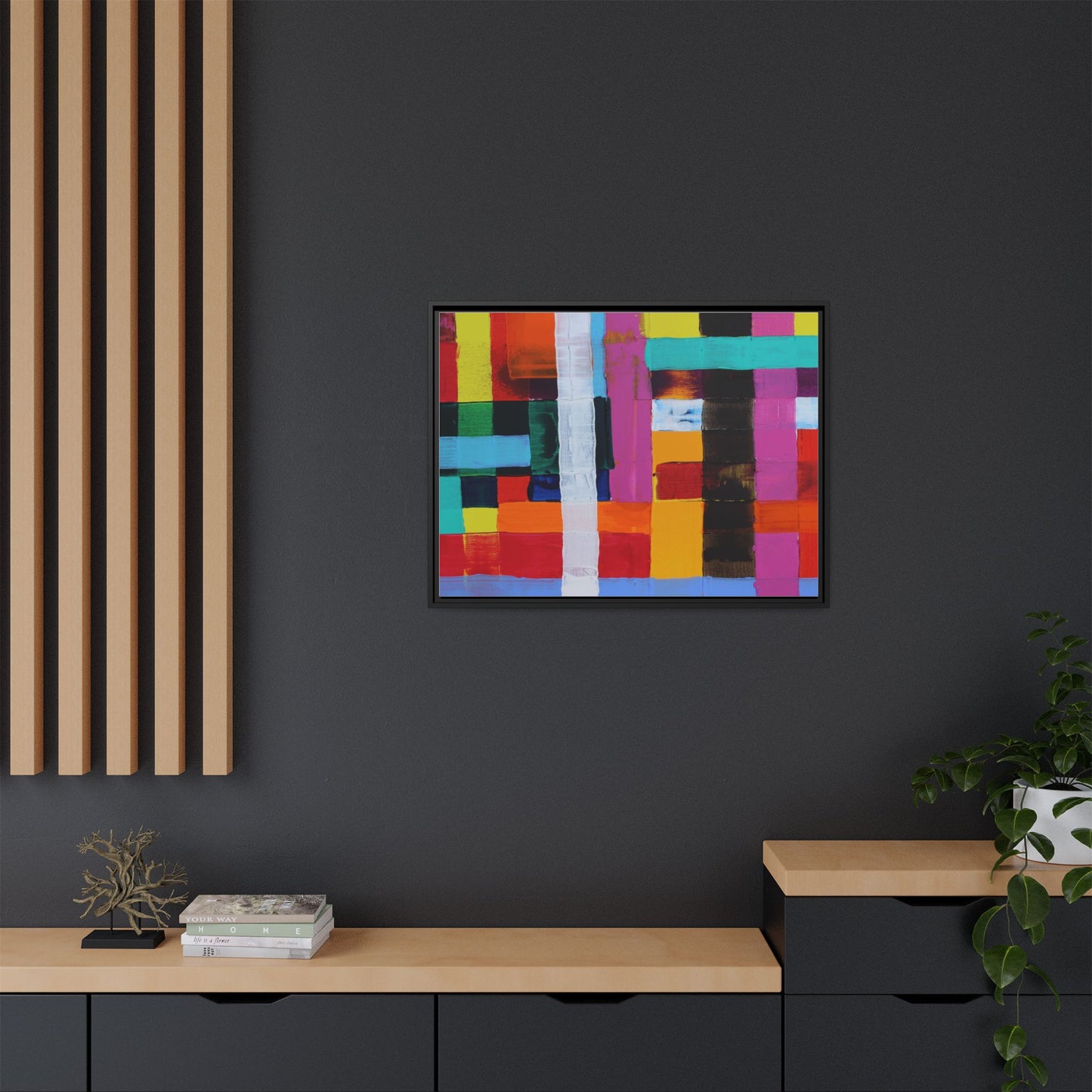 Farbfeld Malerei (Acryl) by Unknown Artist Matte Framed Canvas Wall Art Print