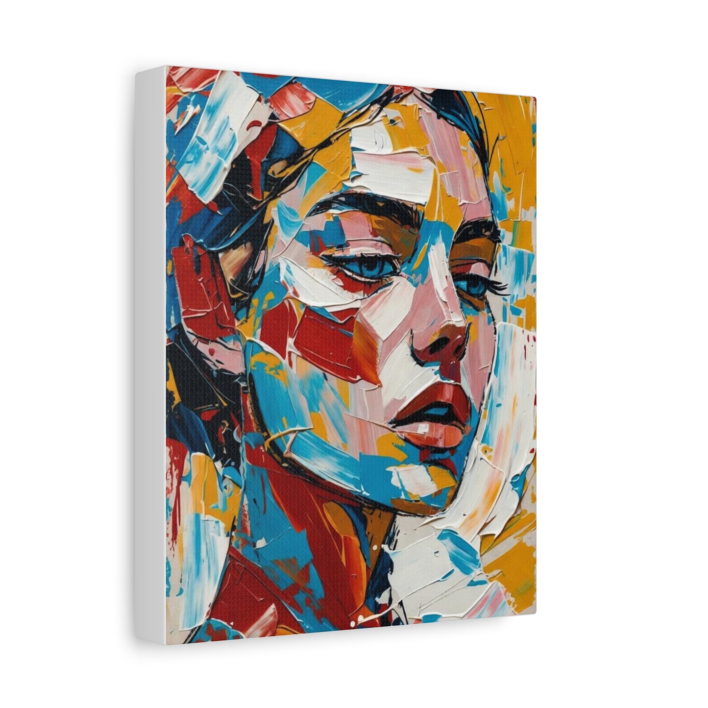 Abstract Colorful Portrait Matte Canvas Print — Modern Stretched Wall Art