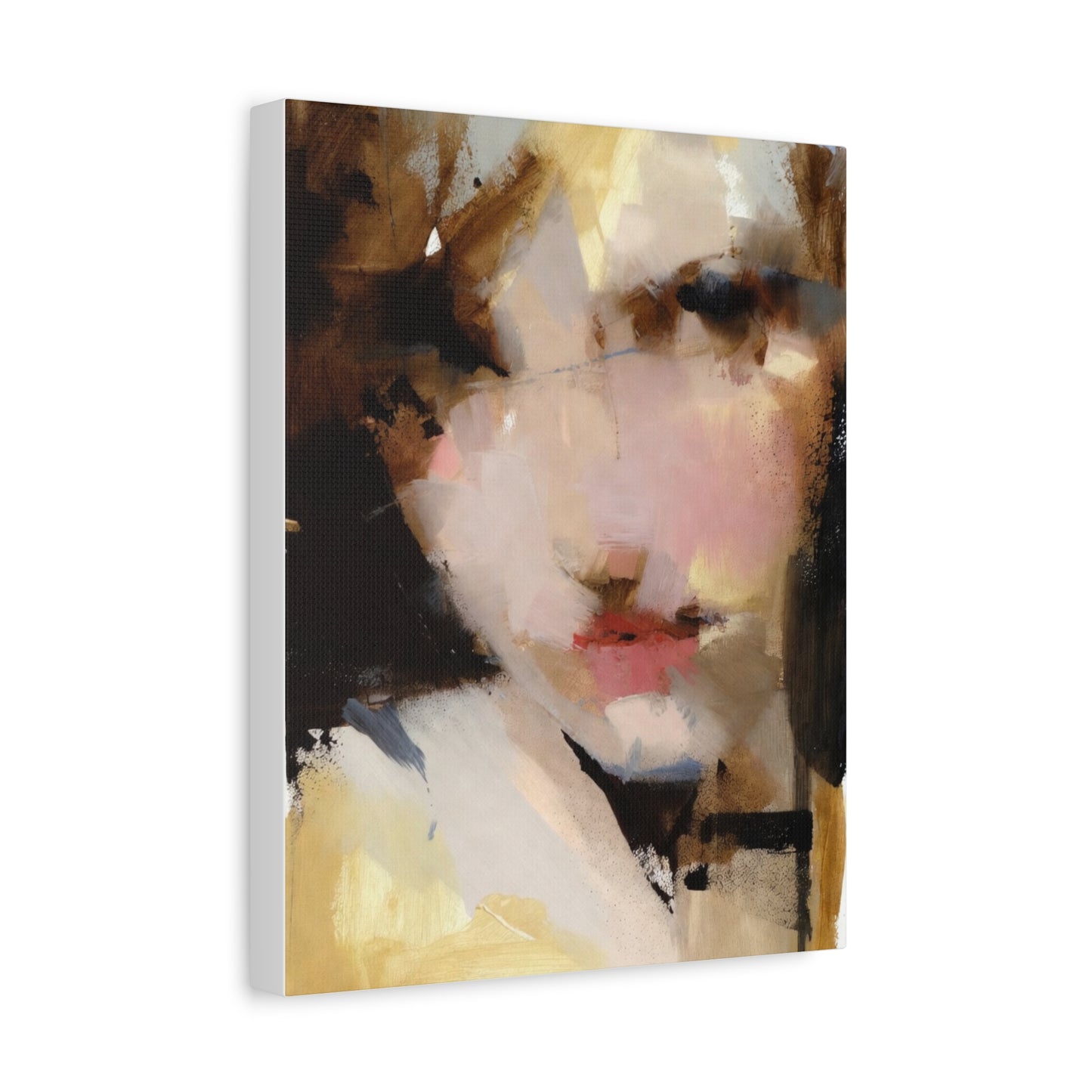 Abstract Portrait Matte Canvas Print — Modern Feminine Wall Art
