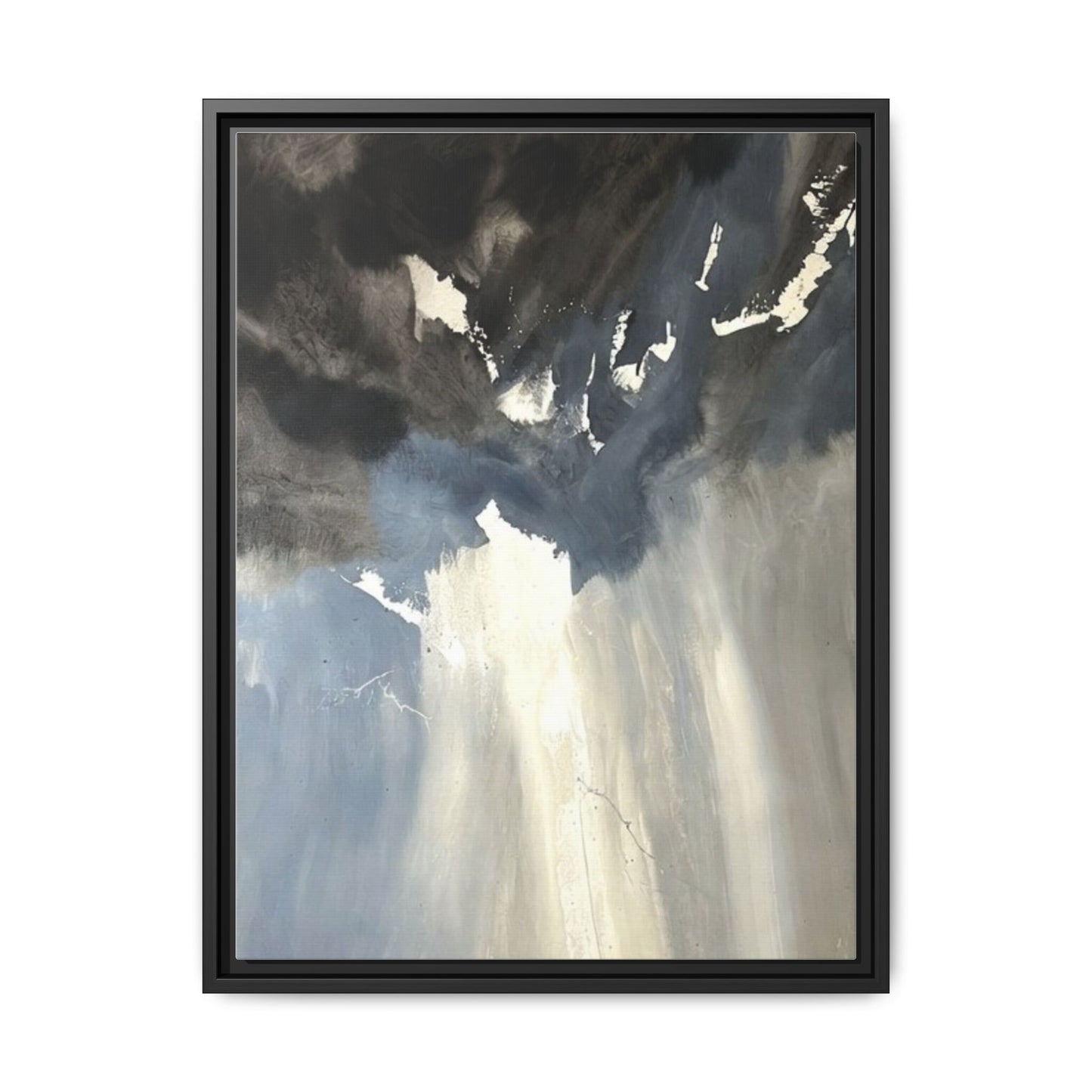 Framed Matte Canvas Art — Moody Abstract Sky Painting