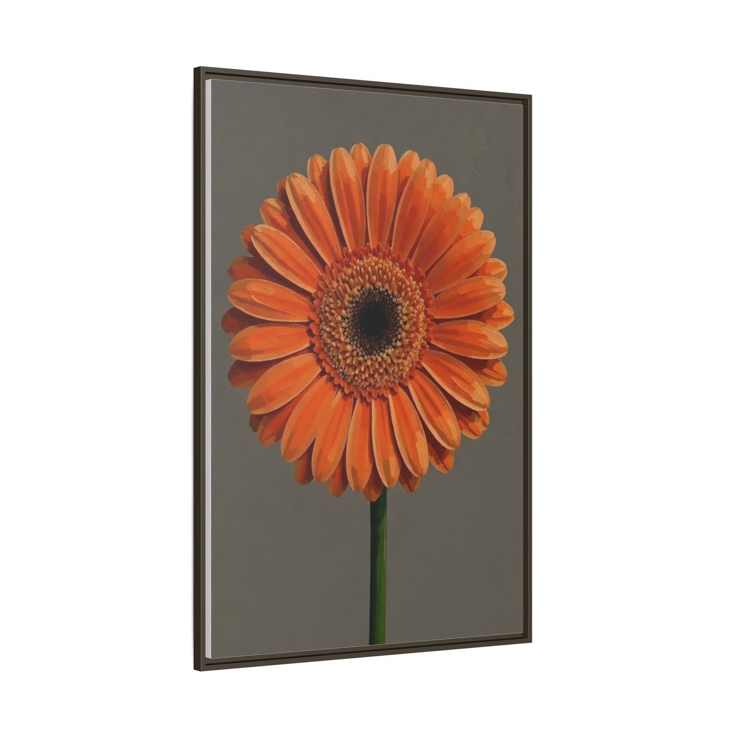 Orange Gerbera Daisy Matte Canvas Print (Framed)