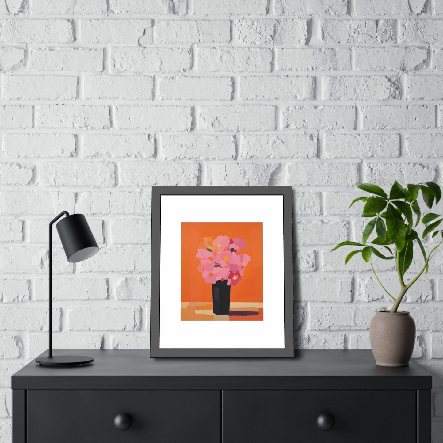 Floral Still Life Framed Poster — Pink Bouquet Art Print