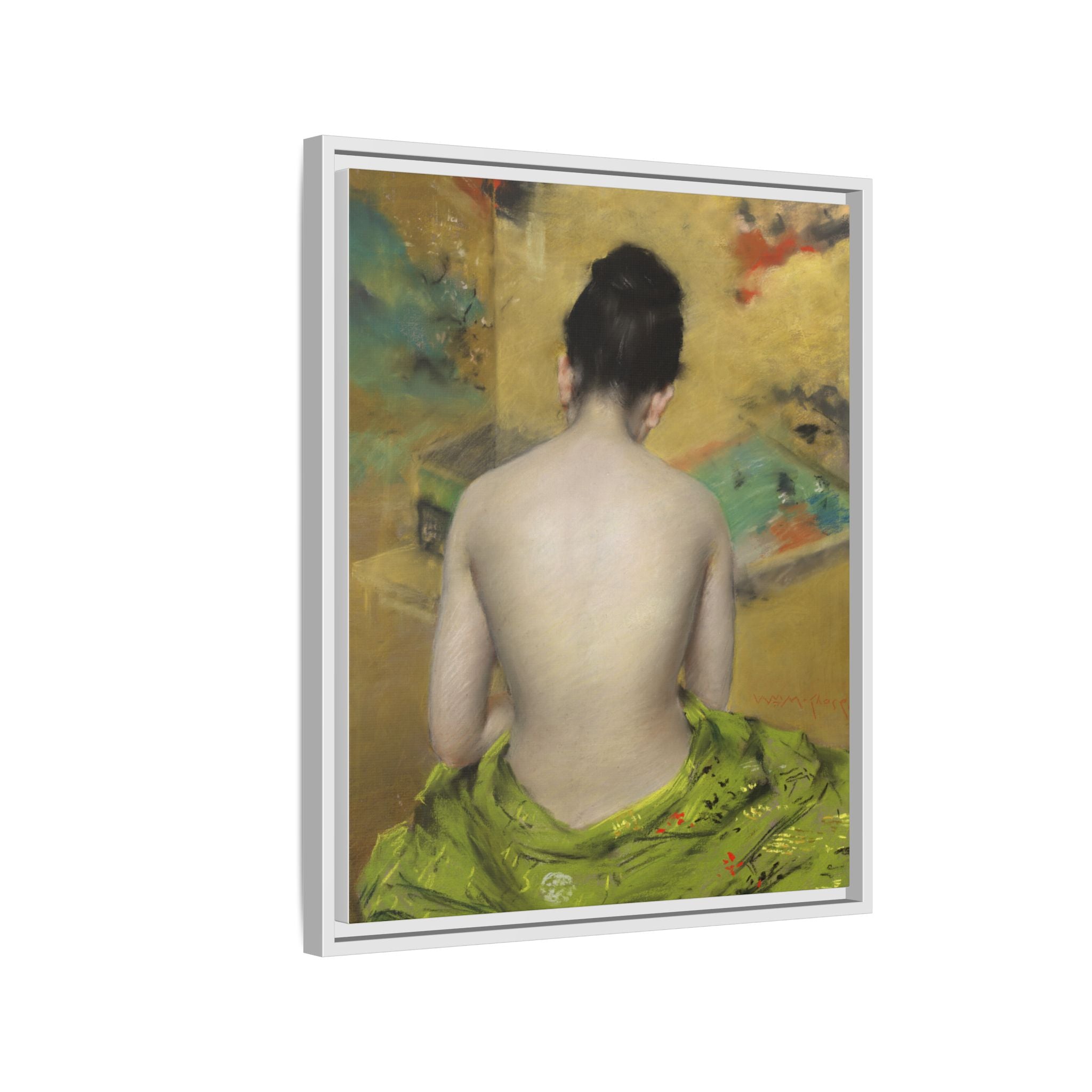Study of Flesh Color and Gold by William Merritt Chase Framed Matte Canvas Art