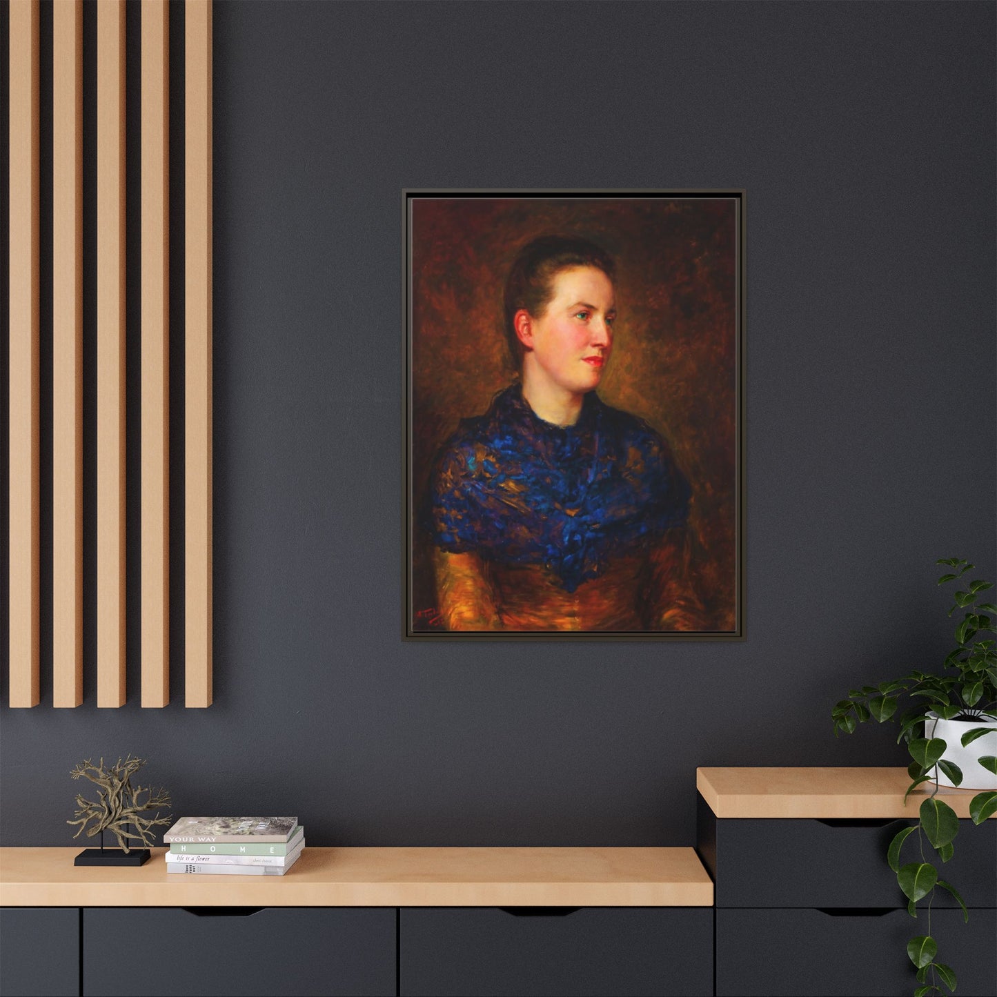 Framed Matte Canvas Portrait Print — Classic Victorian Woman Wall Art