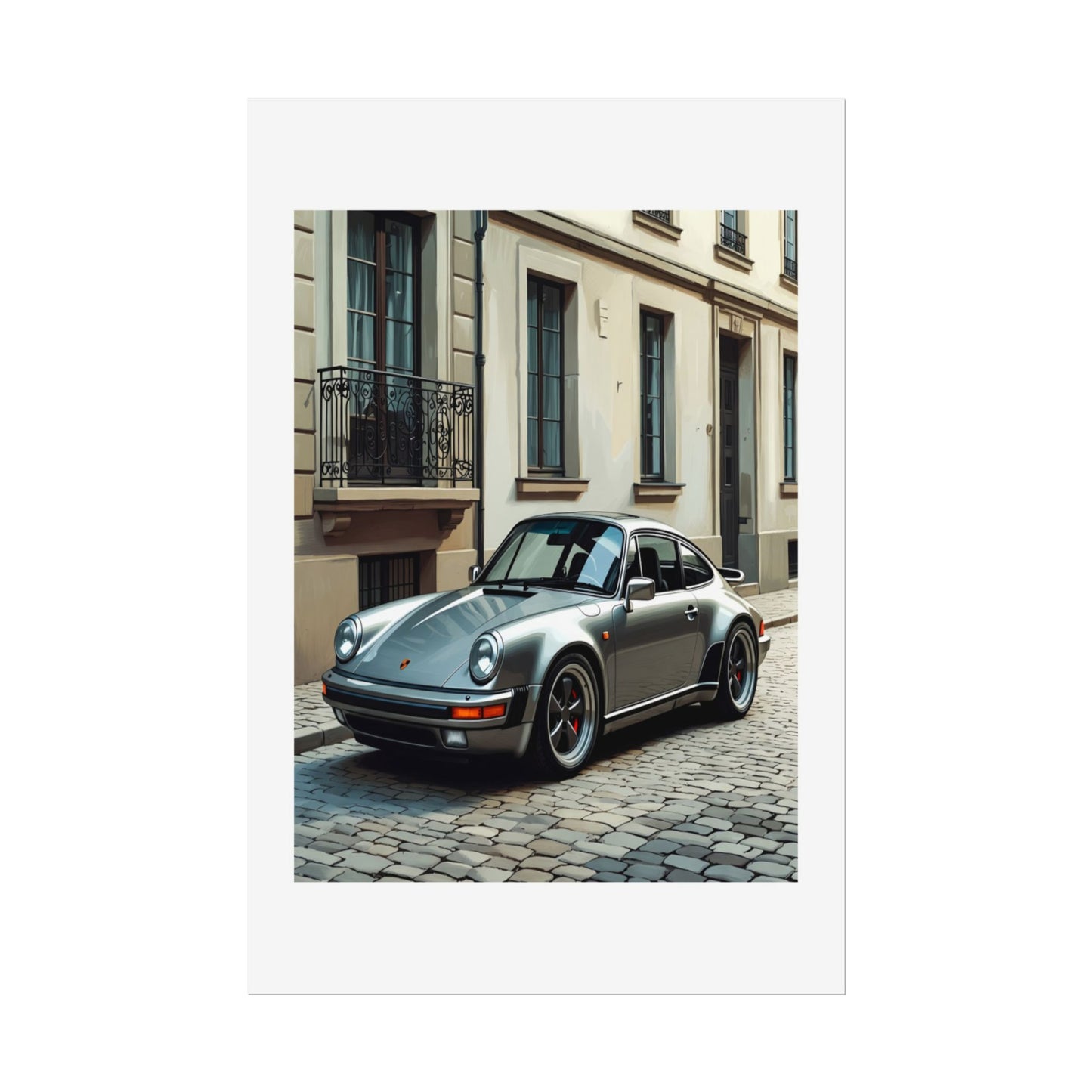Classic Porsche 911 Rolled Poster — Vintage Sports Car Street Photography Print