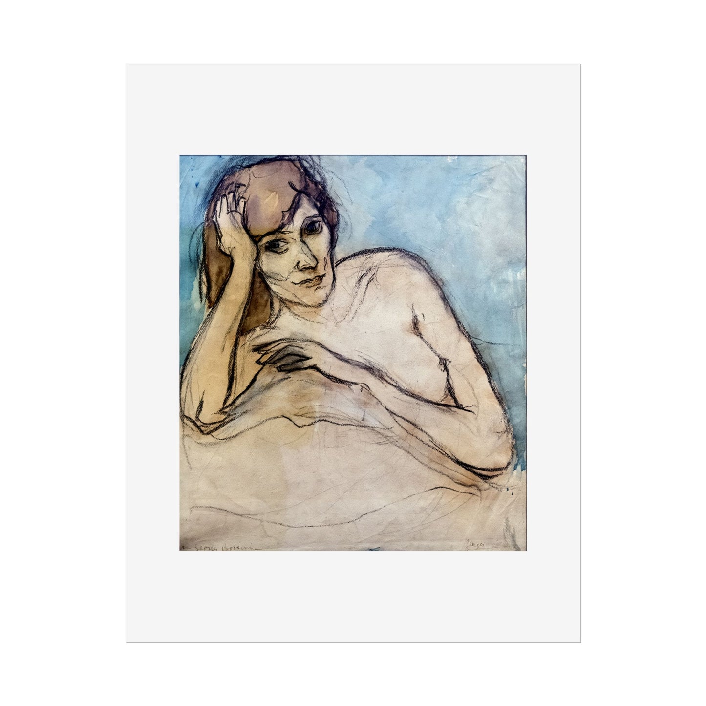 (Albi) Portrait de femme nue by Georges Bottini Wall Art Print
