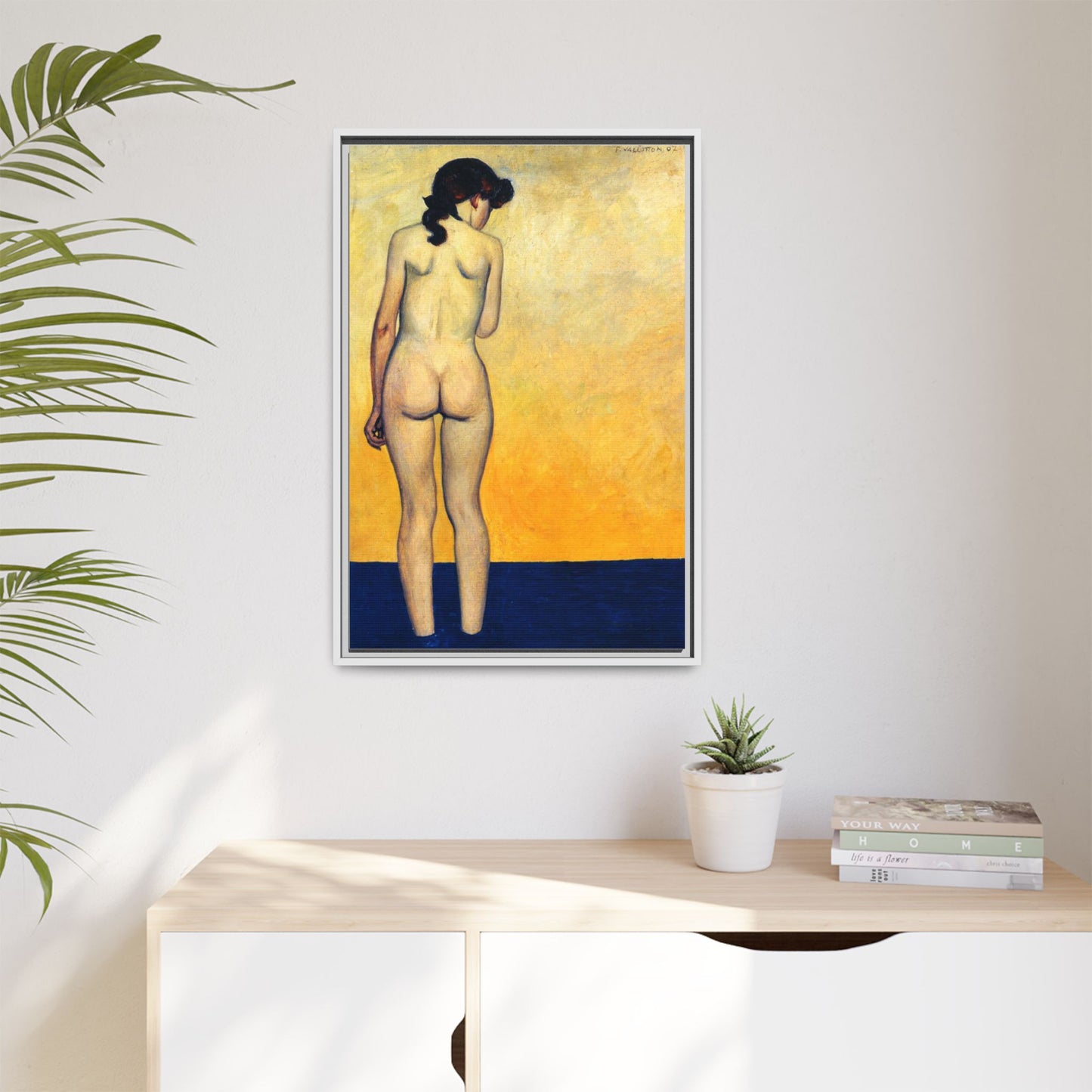 Adolescente entrant dans l'eau by Félix Vallotton Framed Matte Canvas Wall Art Print