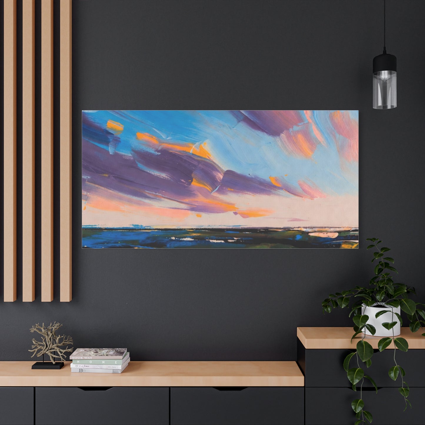 Abstract Coastal Sunset Canvas Print — Matte Stretched Wall Art