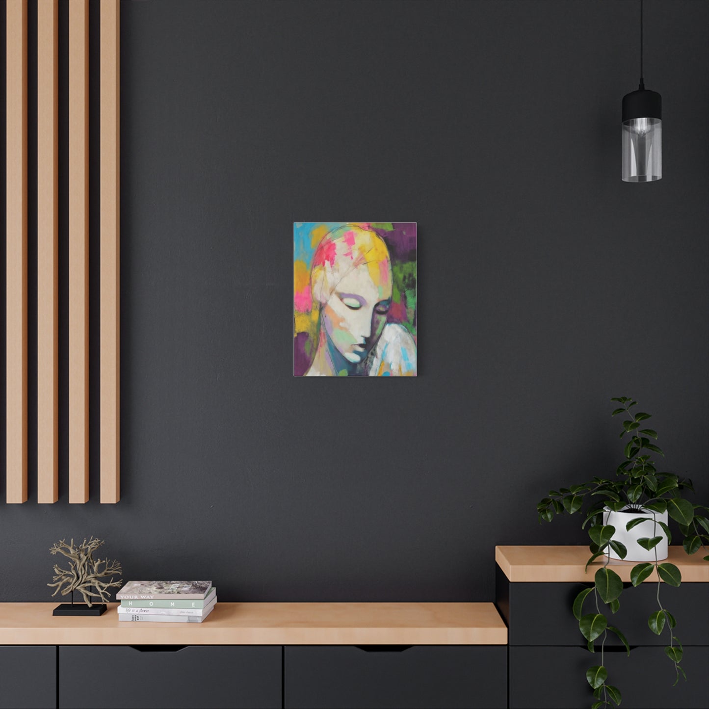 Abstract Angel Portrait Canvas - Colorful Modern Wall Art