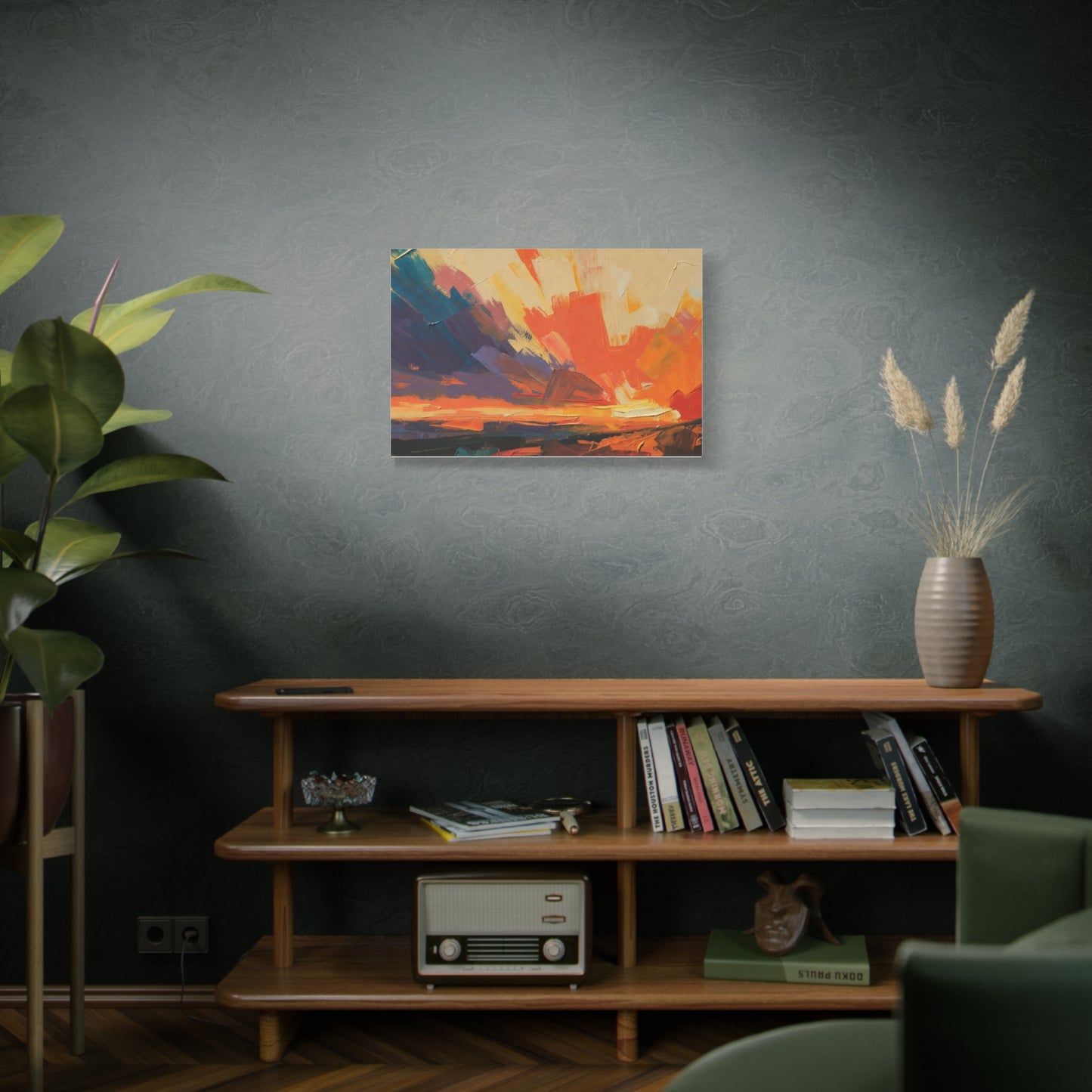 Abstract Sunset Landscape Canvas Print — Matte Stretched Wall Art