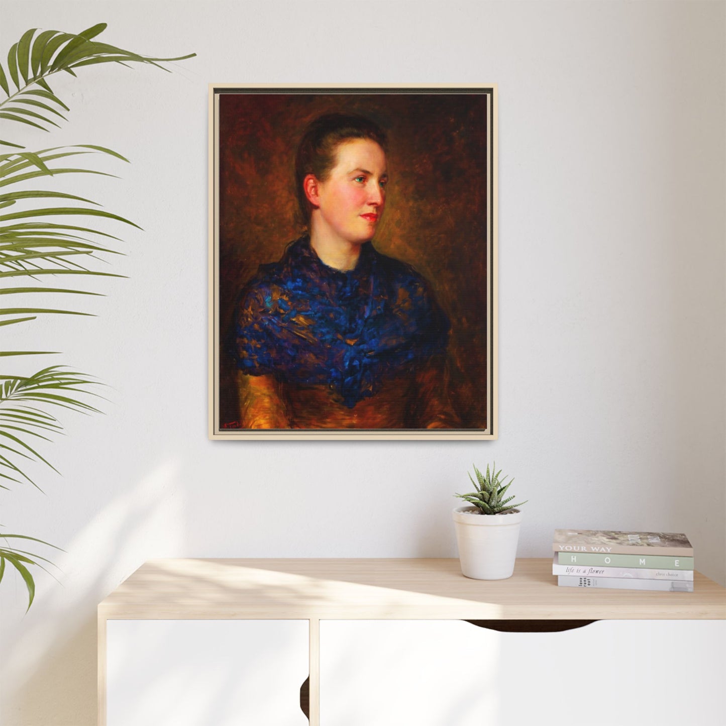 Framed Matte Canvas Portrait Print — Classic Victorian Woman Wall Art