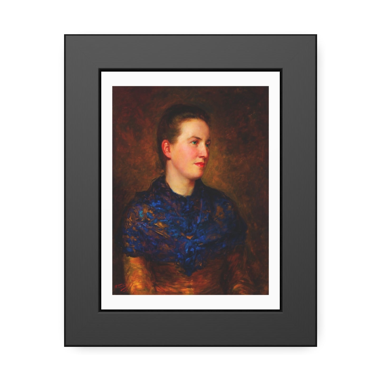Framed Art Poster — Vintage Portrait Print in Black Frame