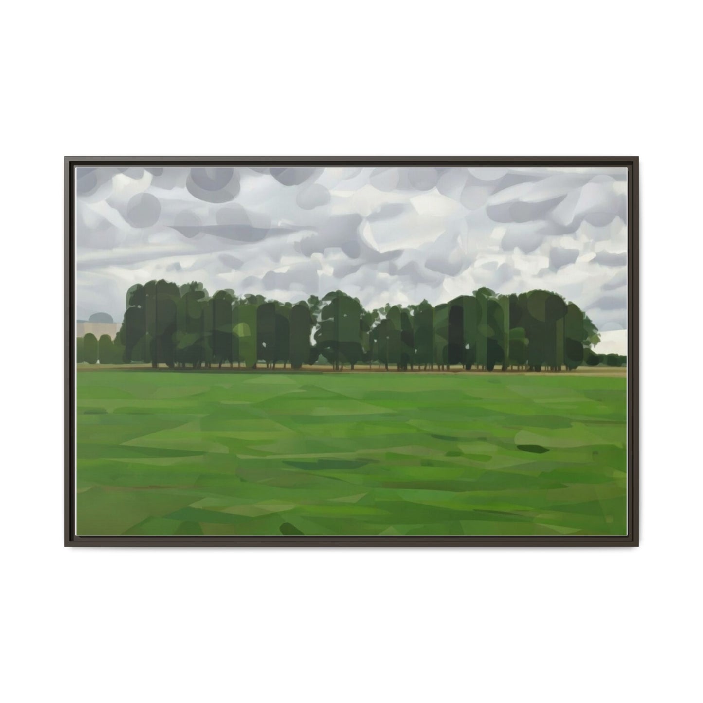 Framed Matte Canvas Print — Minimalist Green Landscape Art