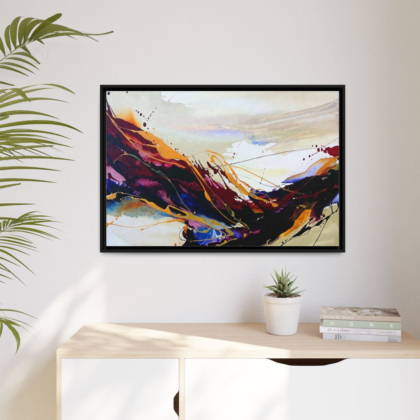 Abstract Flow Matte Canvas Framed Wall Art